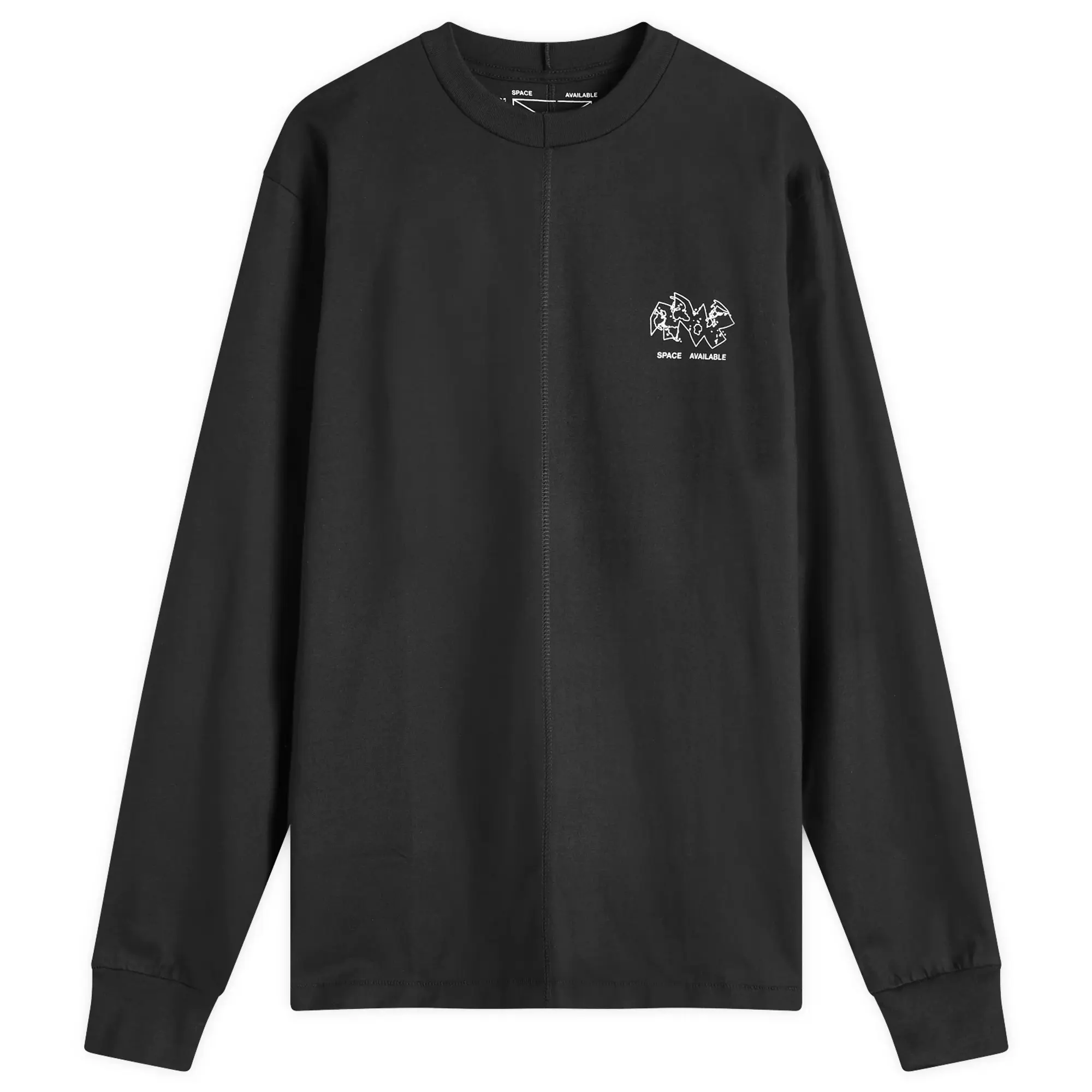 Space Available Men's Ocean Mapping Long Sleeve T-Shirt Black