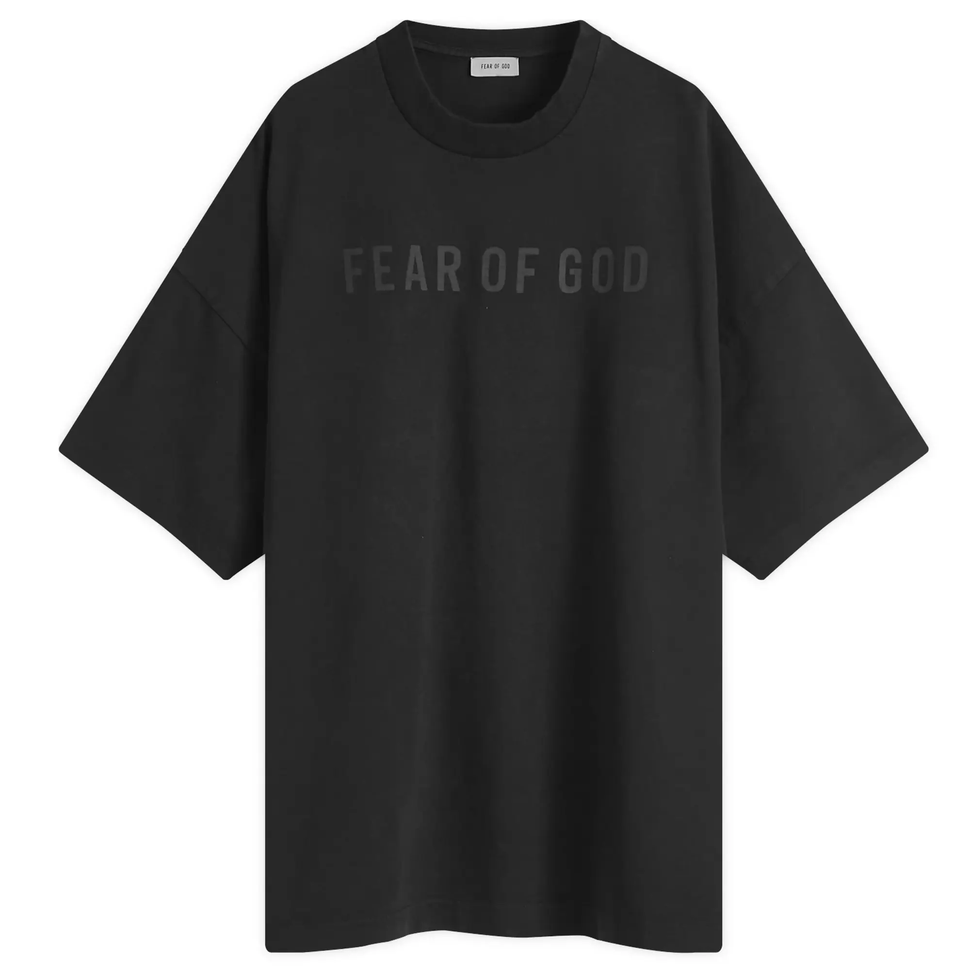 Fear of God Men's Short Sleeve Text Print T-Shirt Black