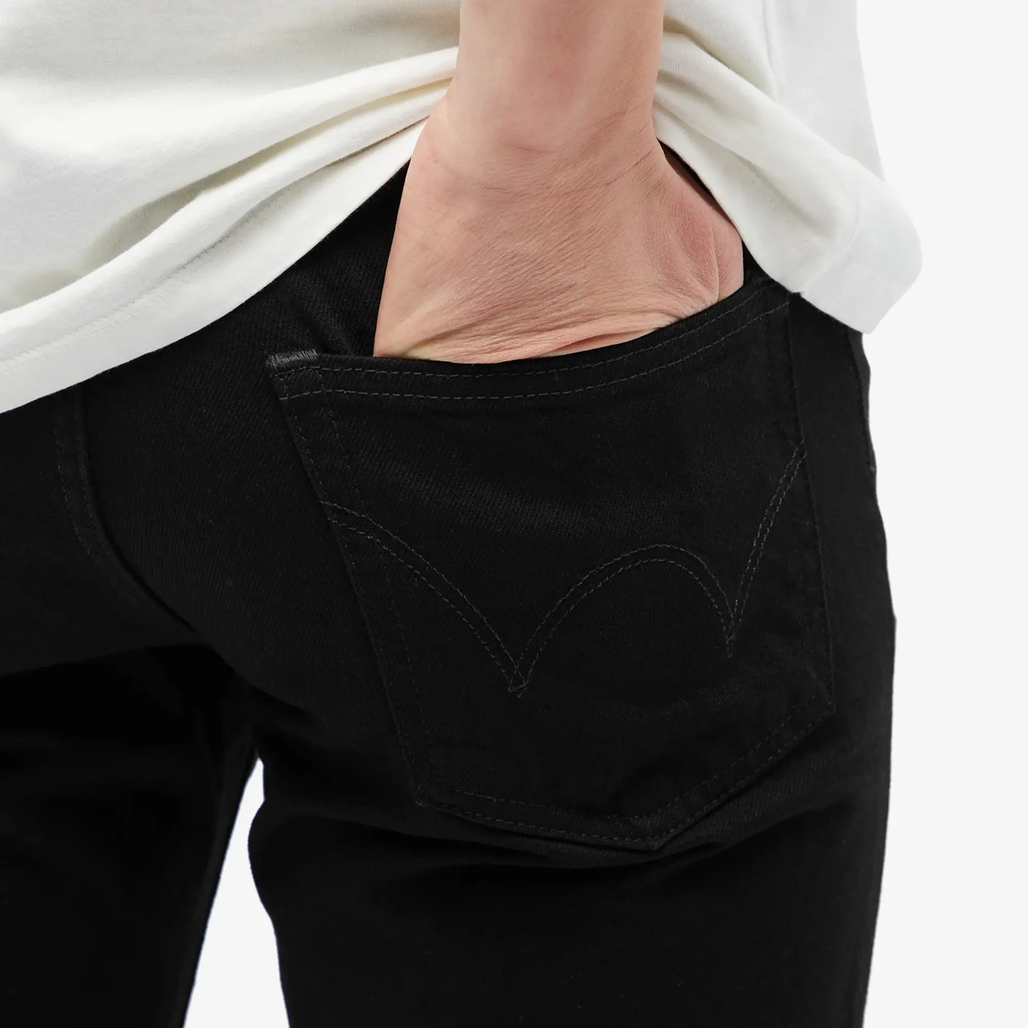 Edwin Men's Slim Tapered Jean Black Unwashed