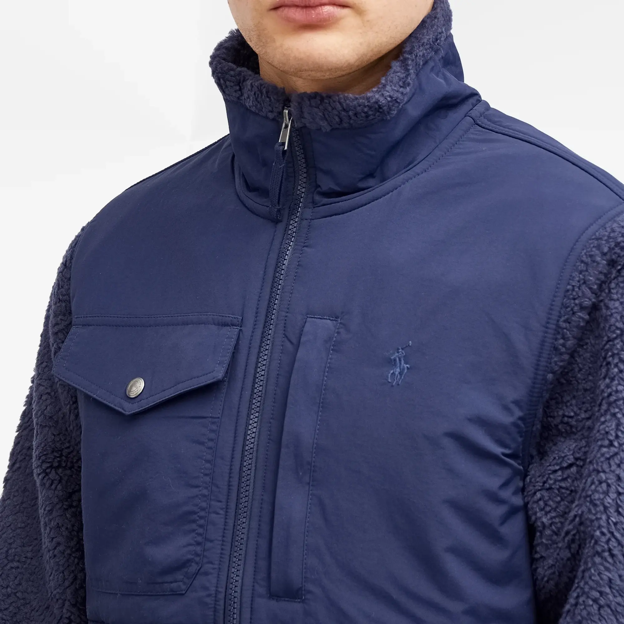 Polo Ralph Lauren Men's Zip Through Panel Fleece Newport Navy