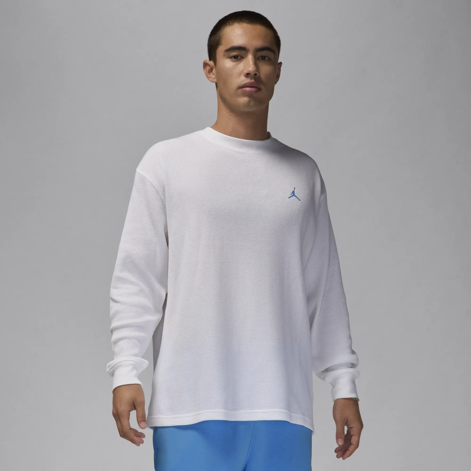 Nike Jordan Essentials Men's Long-Sleeve Top - White - Cotton/Polyester