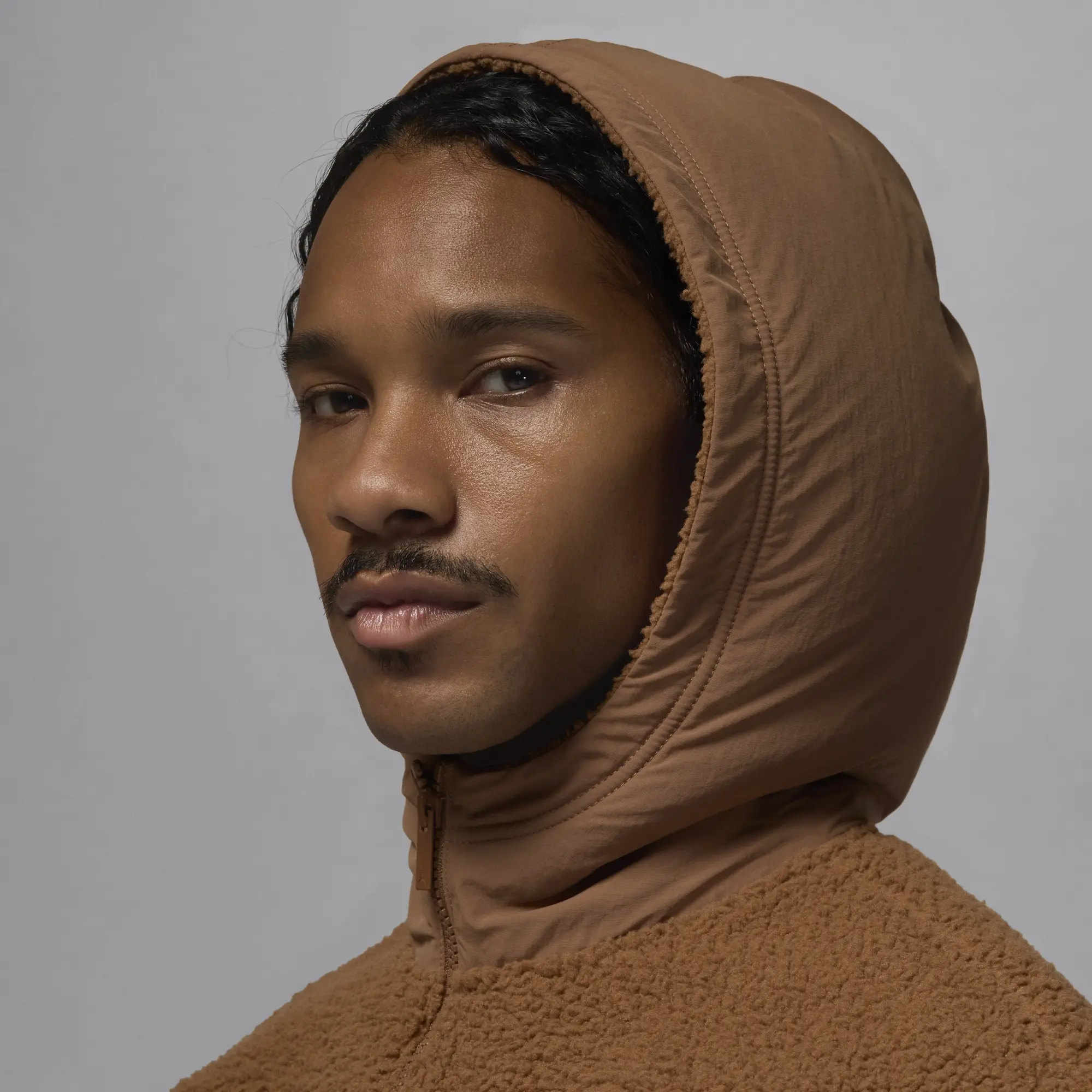 Nike Jordan Flight Men's High-Pile Fleece Pullover Hoodie - Brown - Polyester
