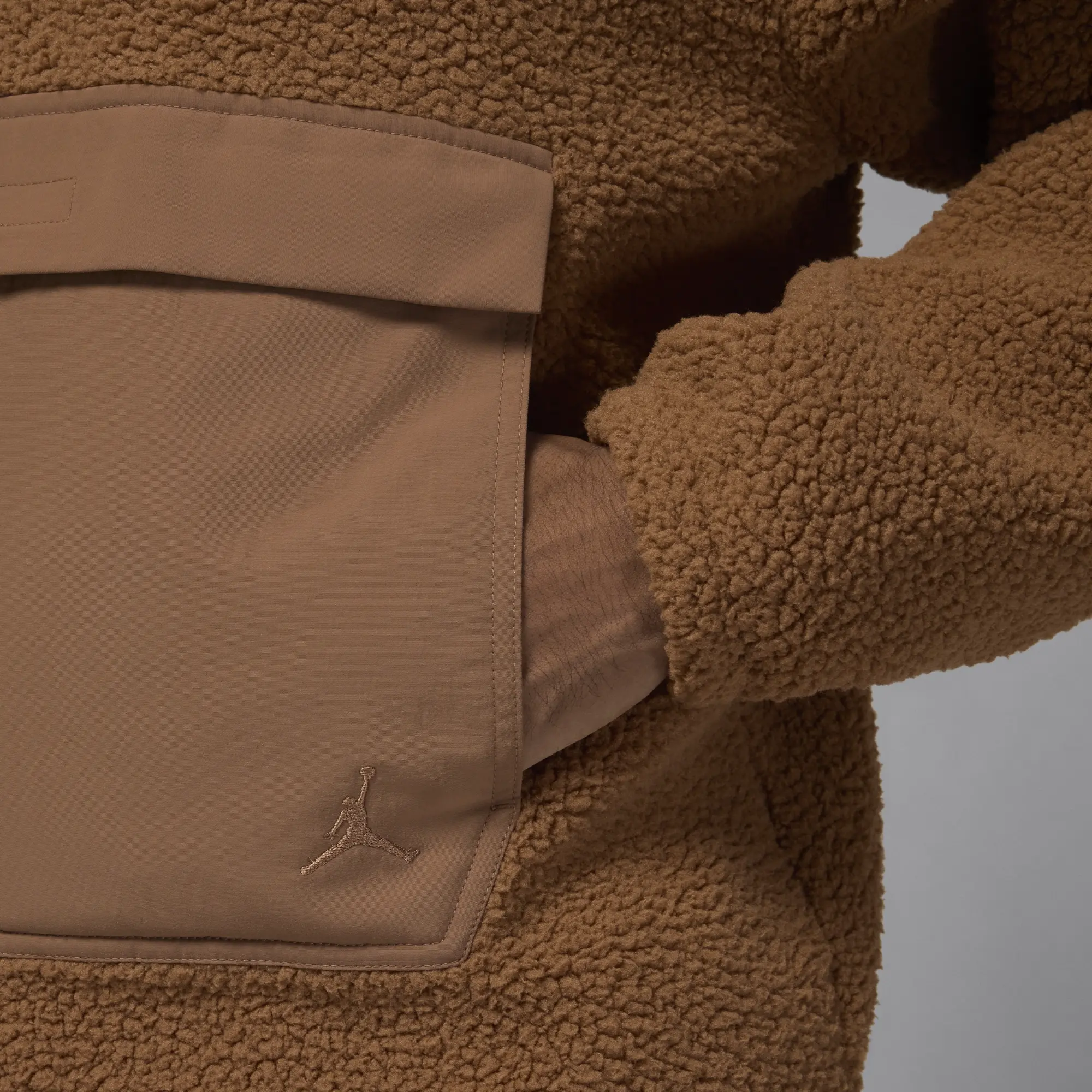 Nike Jordan Flight Men's High-Pile Fleece Pullover Hoodie - Brown - Polyester