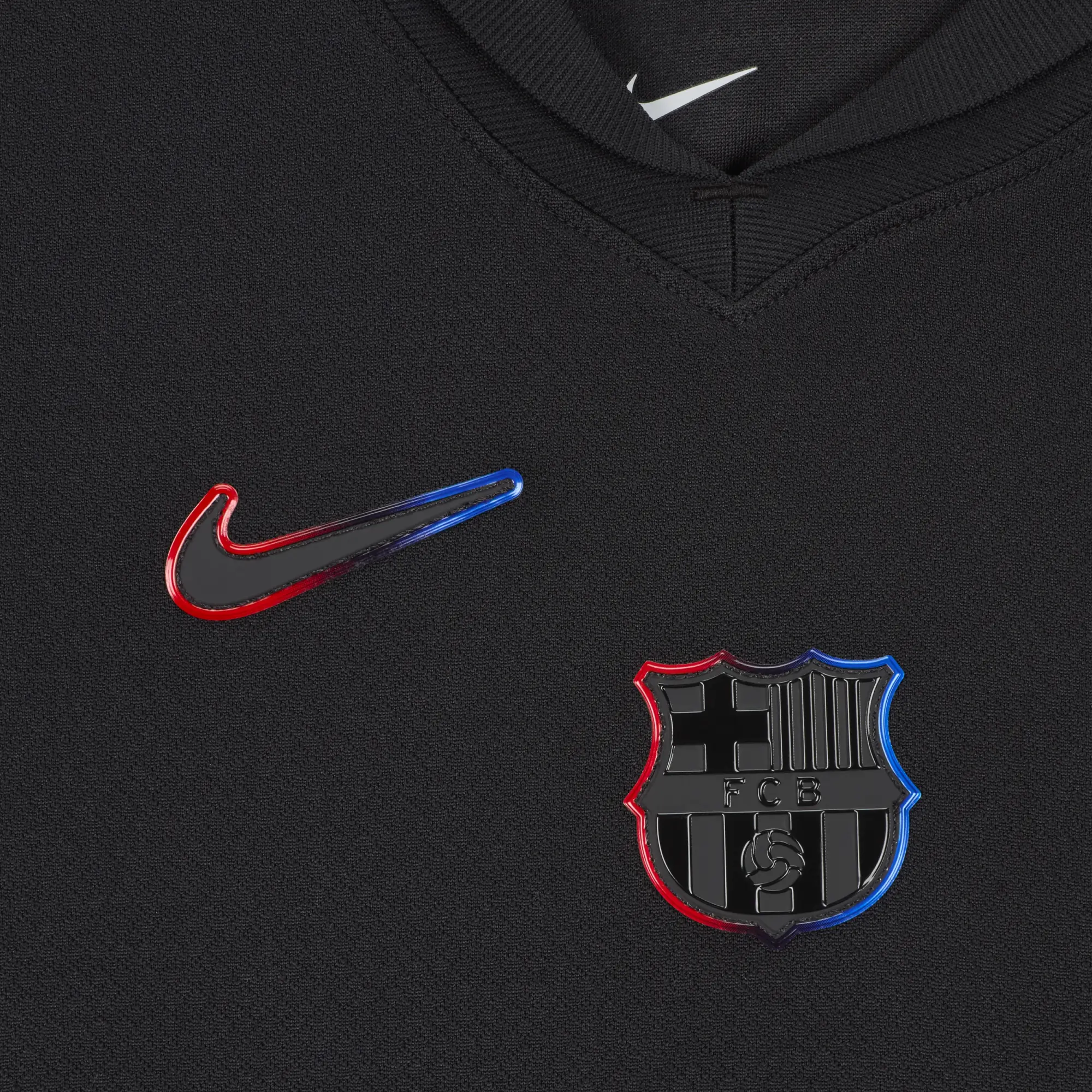 F.C. Barcelona 2024/25 Stadium Away Younger Kids' Nike Football Replica 3-Piece Kit - Black - Polyester