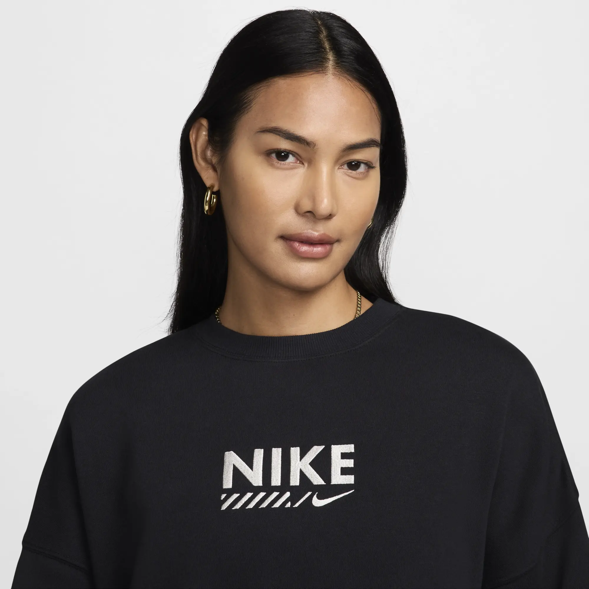 Nike Oversized Fleece Crew Women Sweatshirts - Black