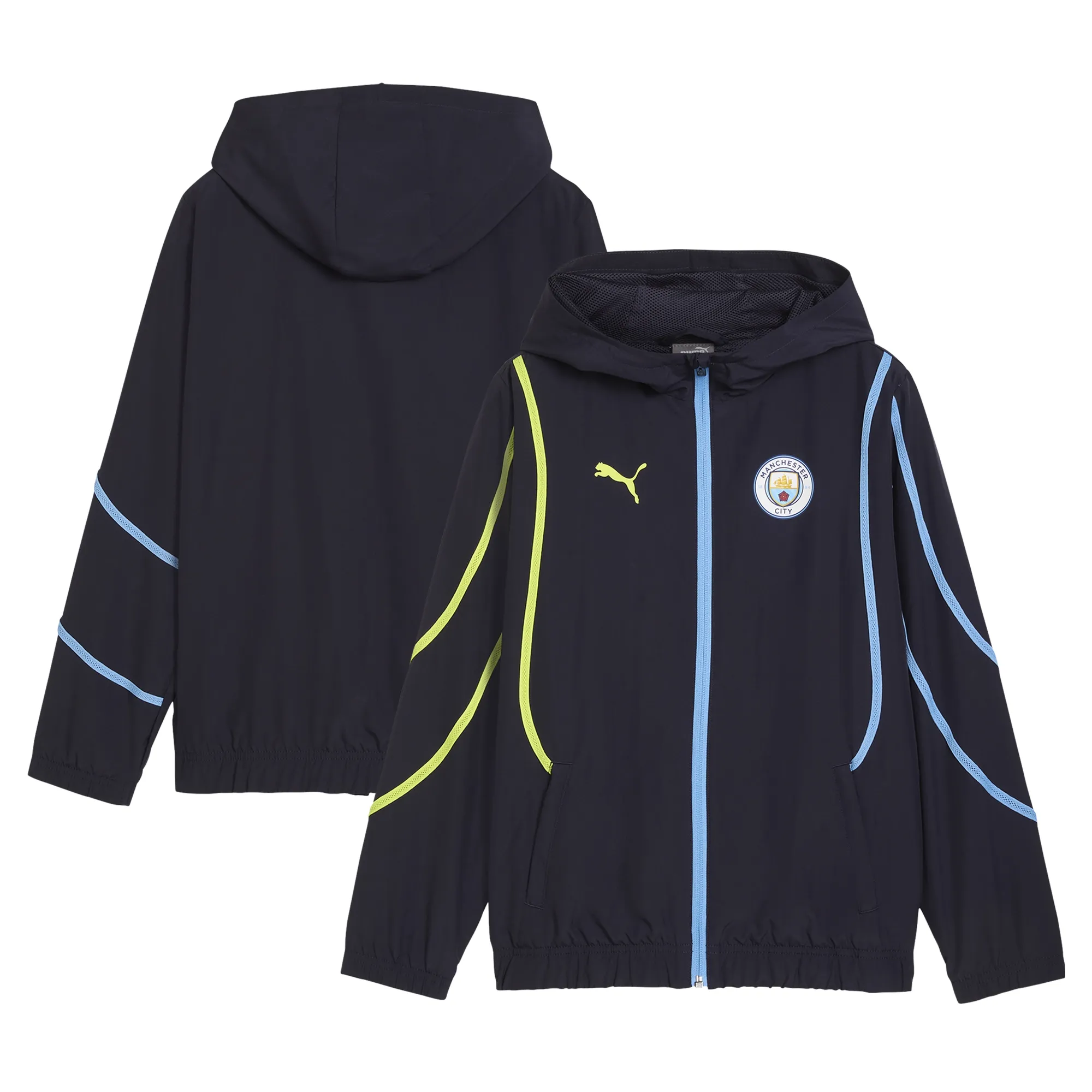 PUMA Manchester City Pre-Match Woven Jacket Youth, Dark Blue