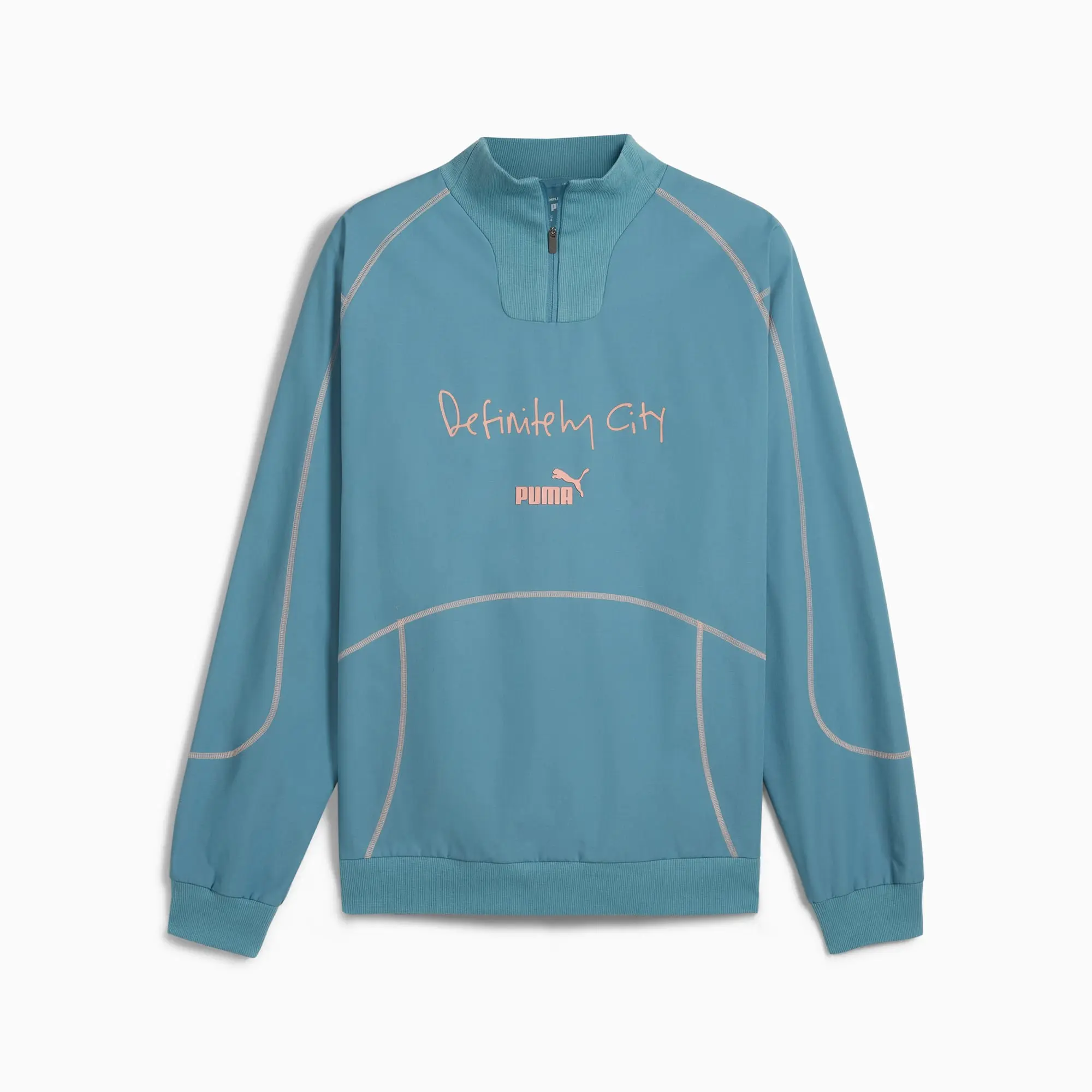 PUMA Manchester City Ftblstatement Drill Top Men, Bold Blue/Poppy Pink