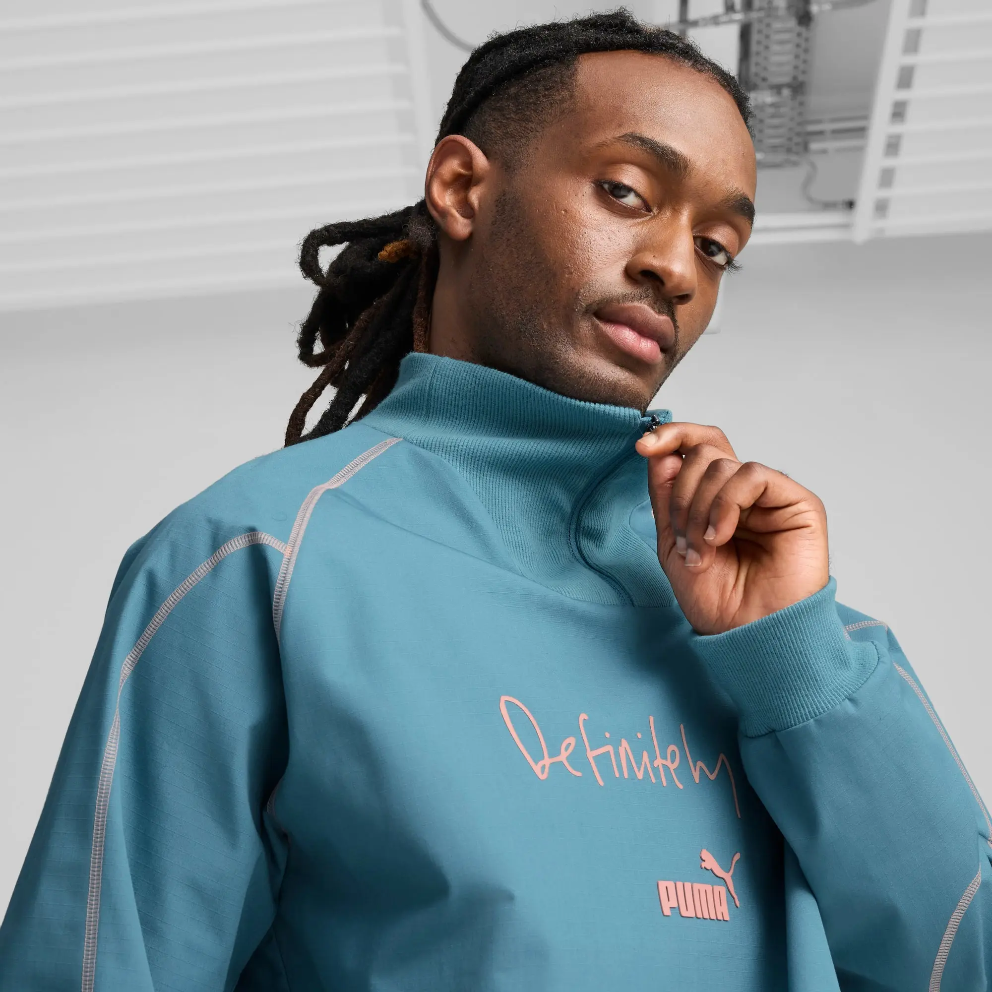 PUMA Manchester City Ftblstatement Drill Top Men, Bold Blue/Poppy Pink