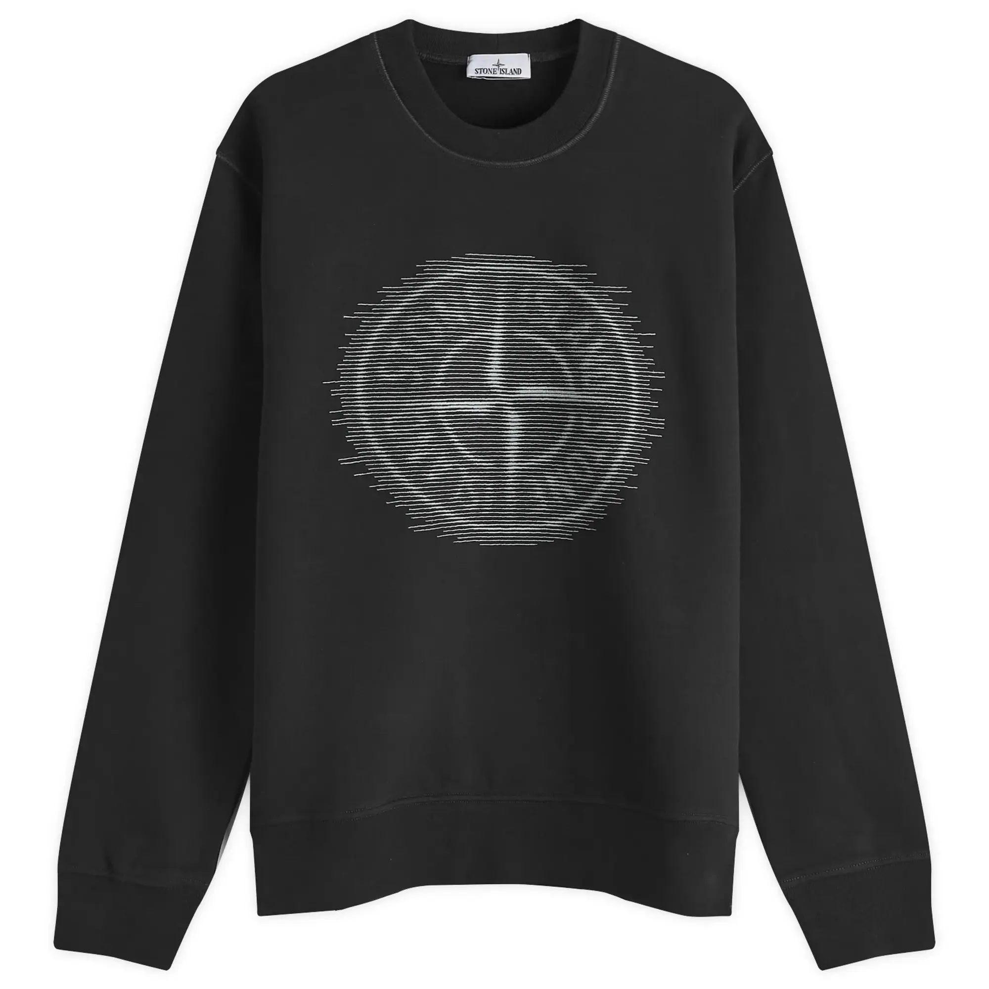 Stone Island Men's Badge Print Crew Neck Sweatshirt Black