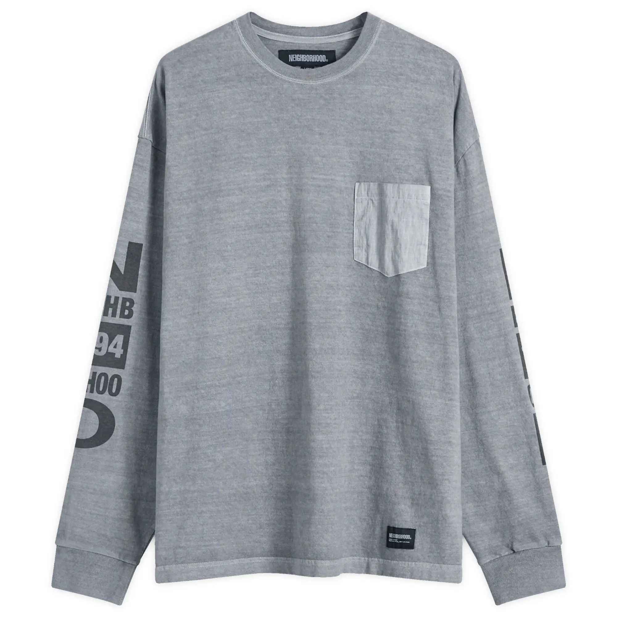 Neighborhood Men's Pigment Dyed Long Sleeve T-Shirt Grey