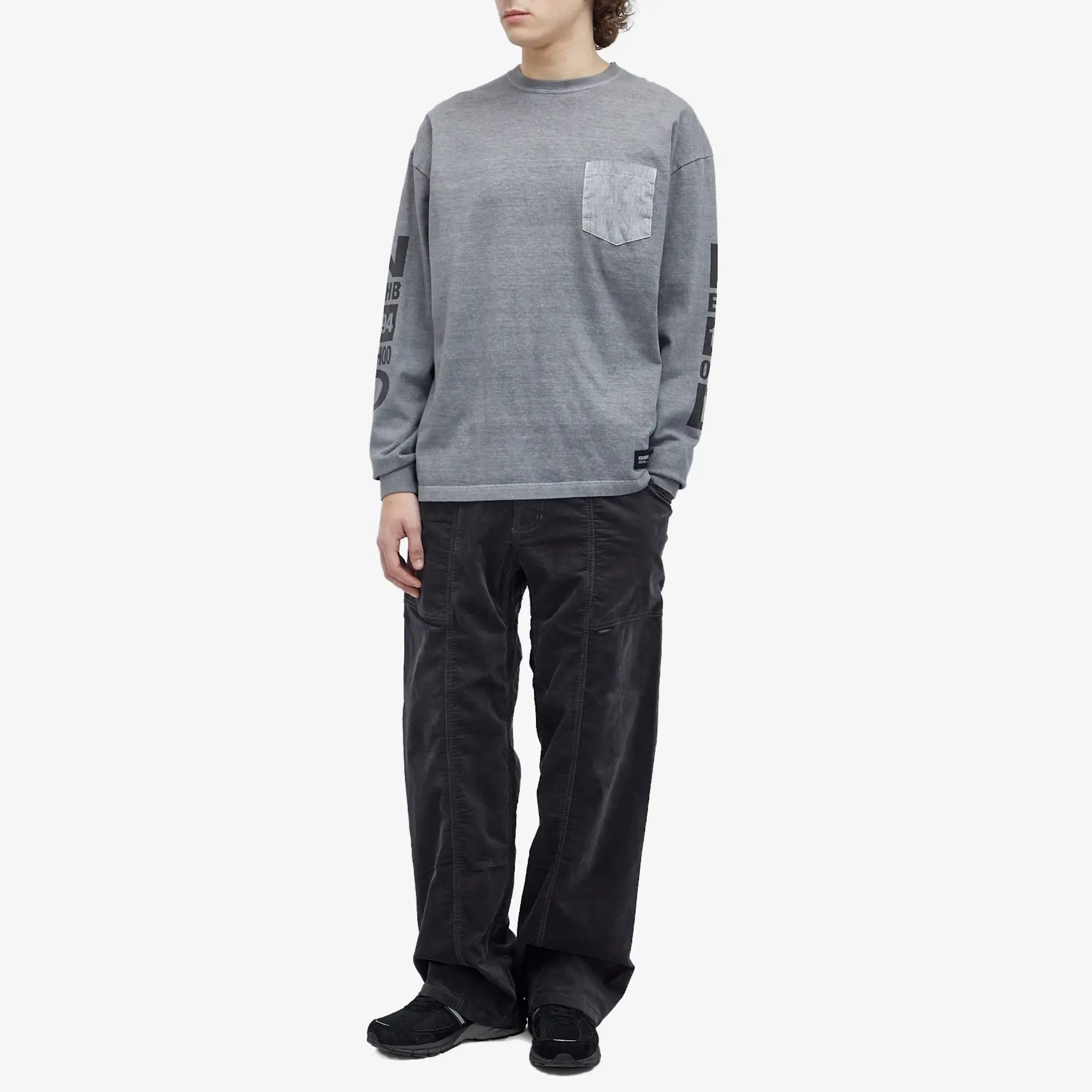 Neighborhood Men's Pigment Dyed Long Sleeve T-Shirt Grey