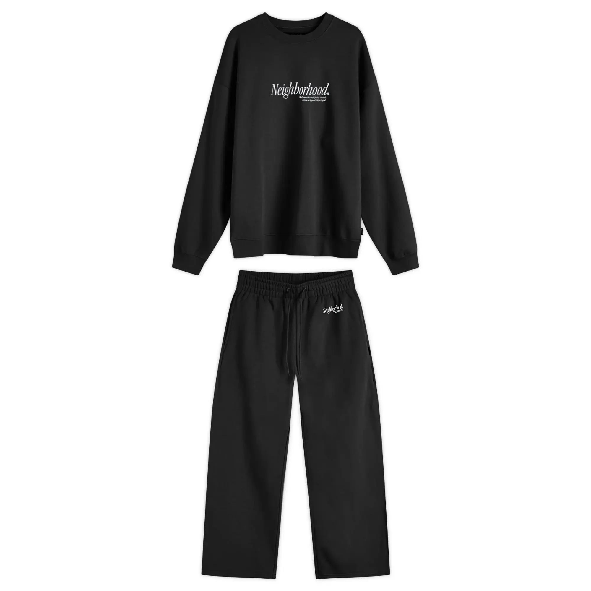 Neighborhood Men's Home Jogger Sweatshirt Set Black