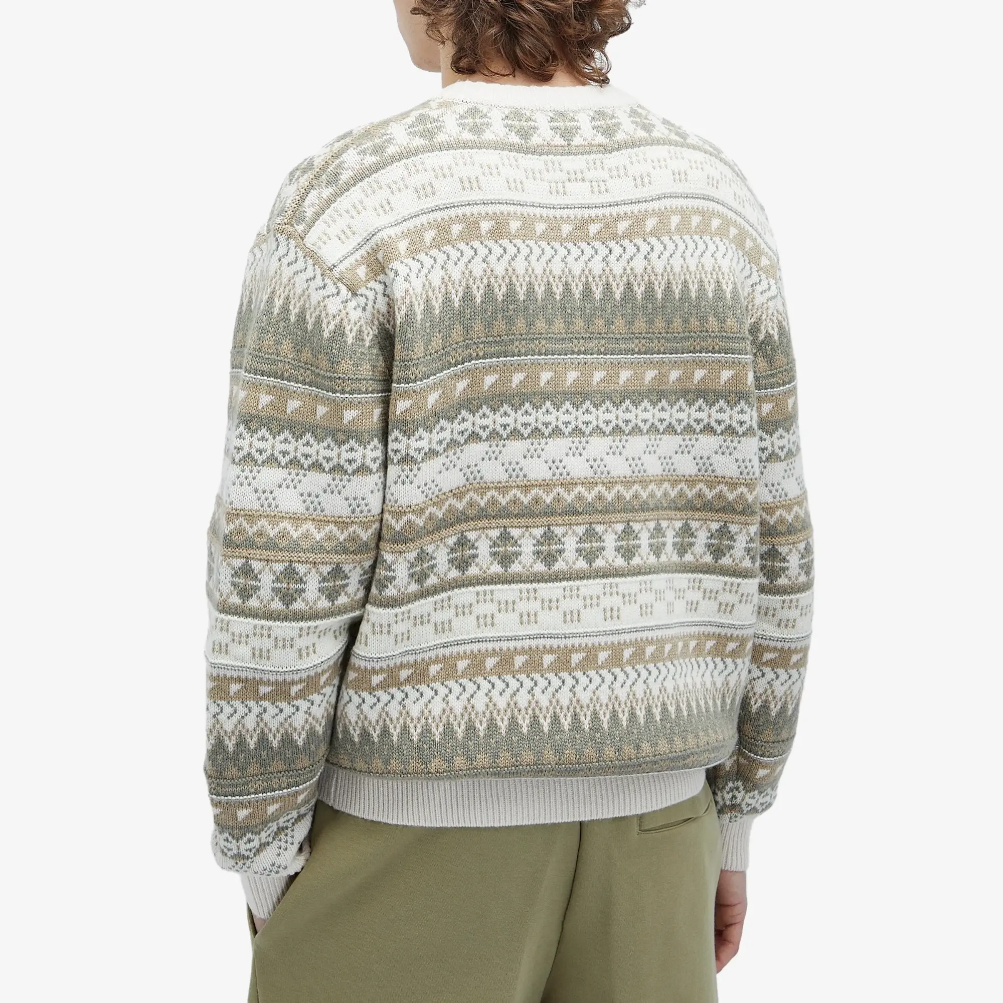 Nike Life Fair Isle Swoosh Jumper, Cream