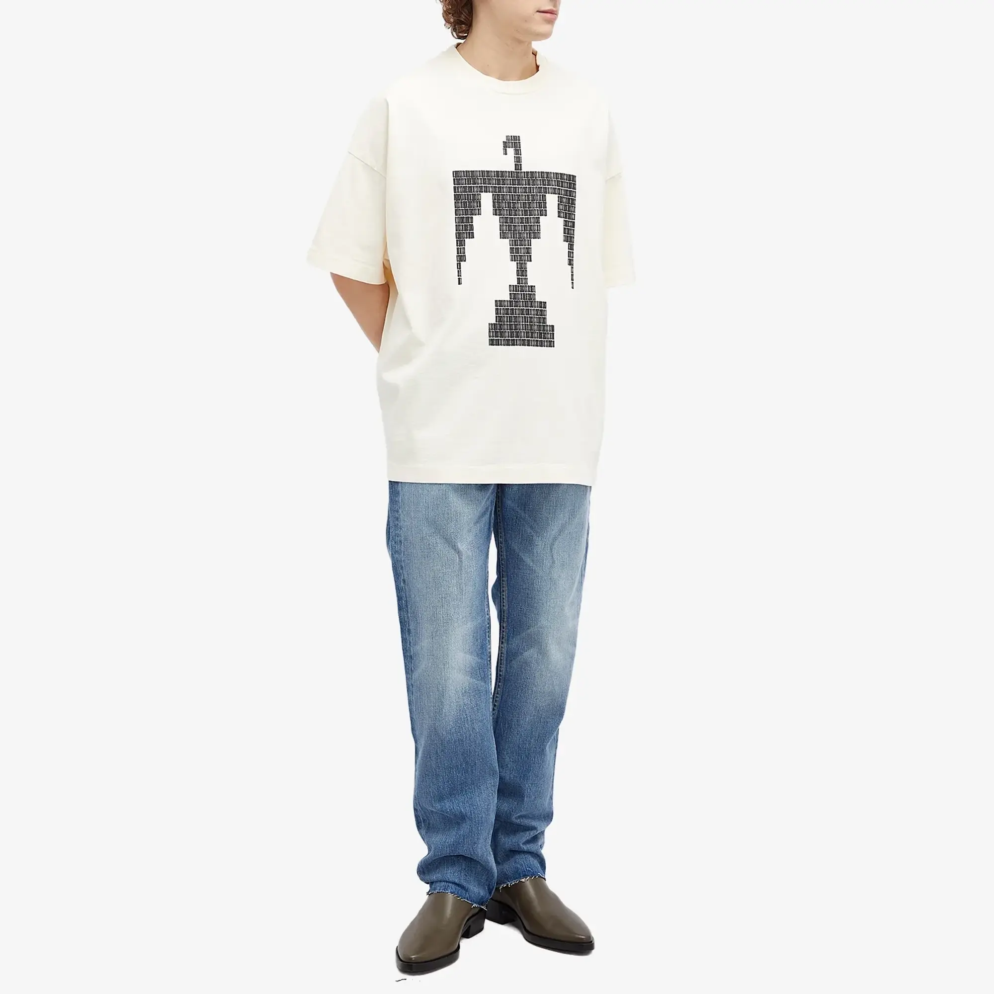Fear of God Men's Short Sleeve Thunderbird Print T-Shirt Cream