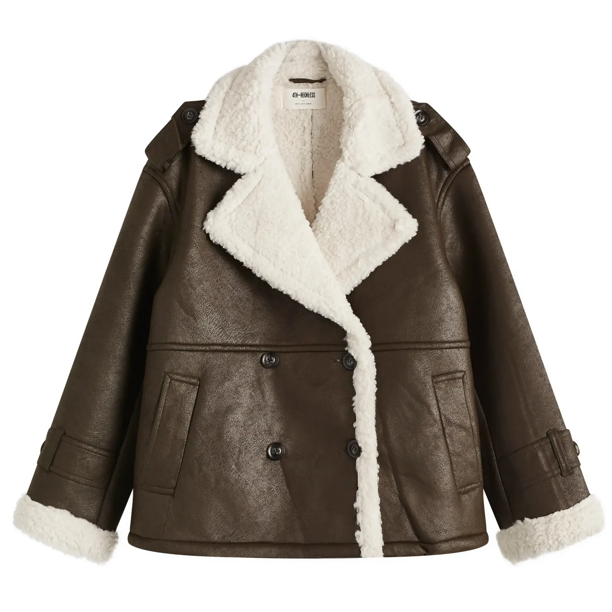 4th & Reckless Women's Burton Shearling Jacket Grey