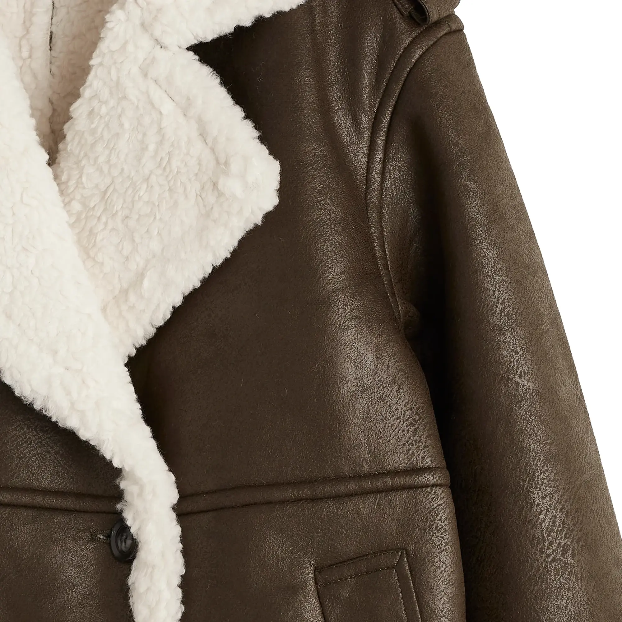4th & Reckless Women's Burton Shearling Jacket Grey