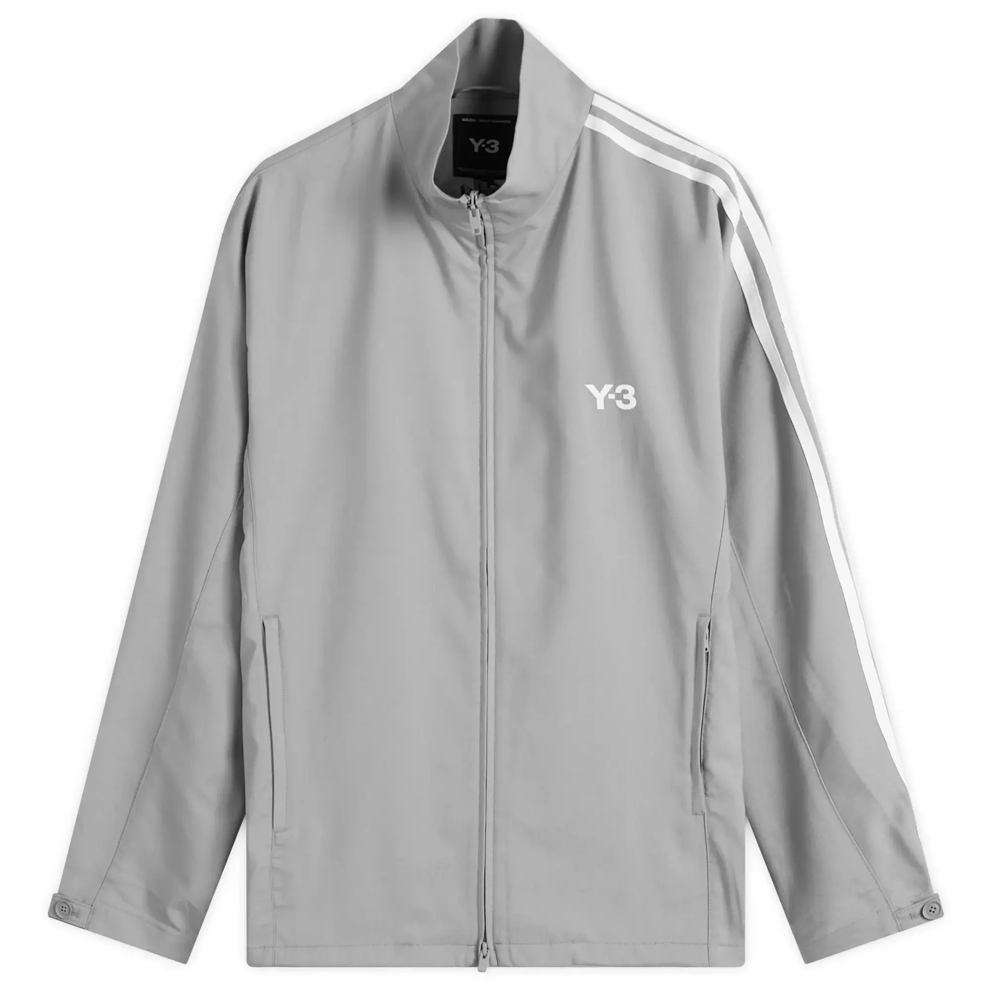 Y-3 Men's Refined Wool 3-Stripe Track Top Grey