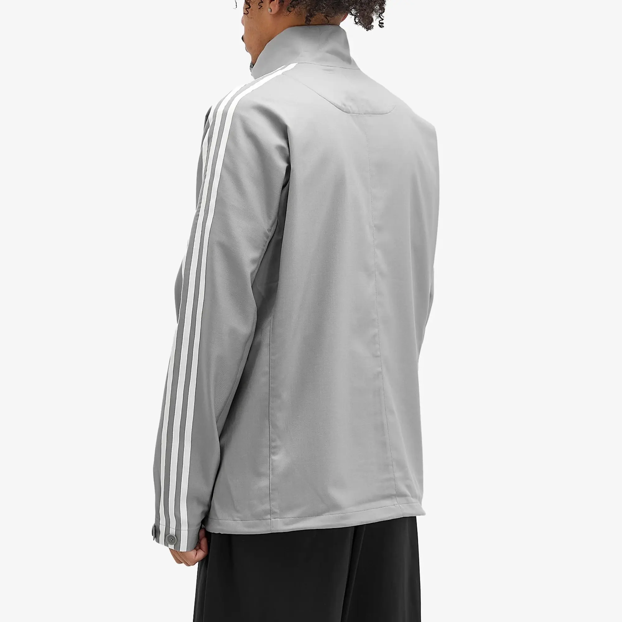 Y-3 Men's Refined Wool 3-Stripe Track Top Grey