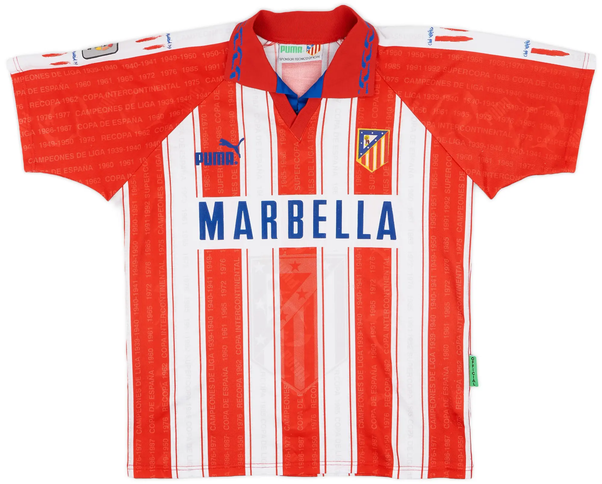 Puma 1995-96 Atletico Madrid Home Shirt - 7/10 - (S)