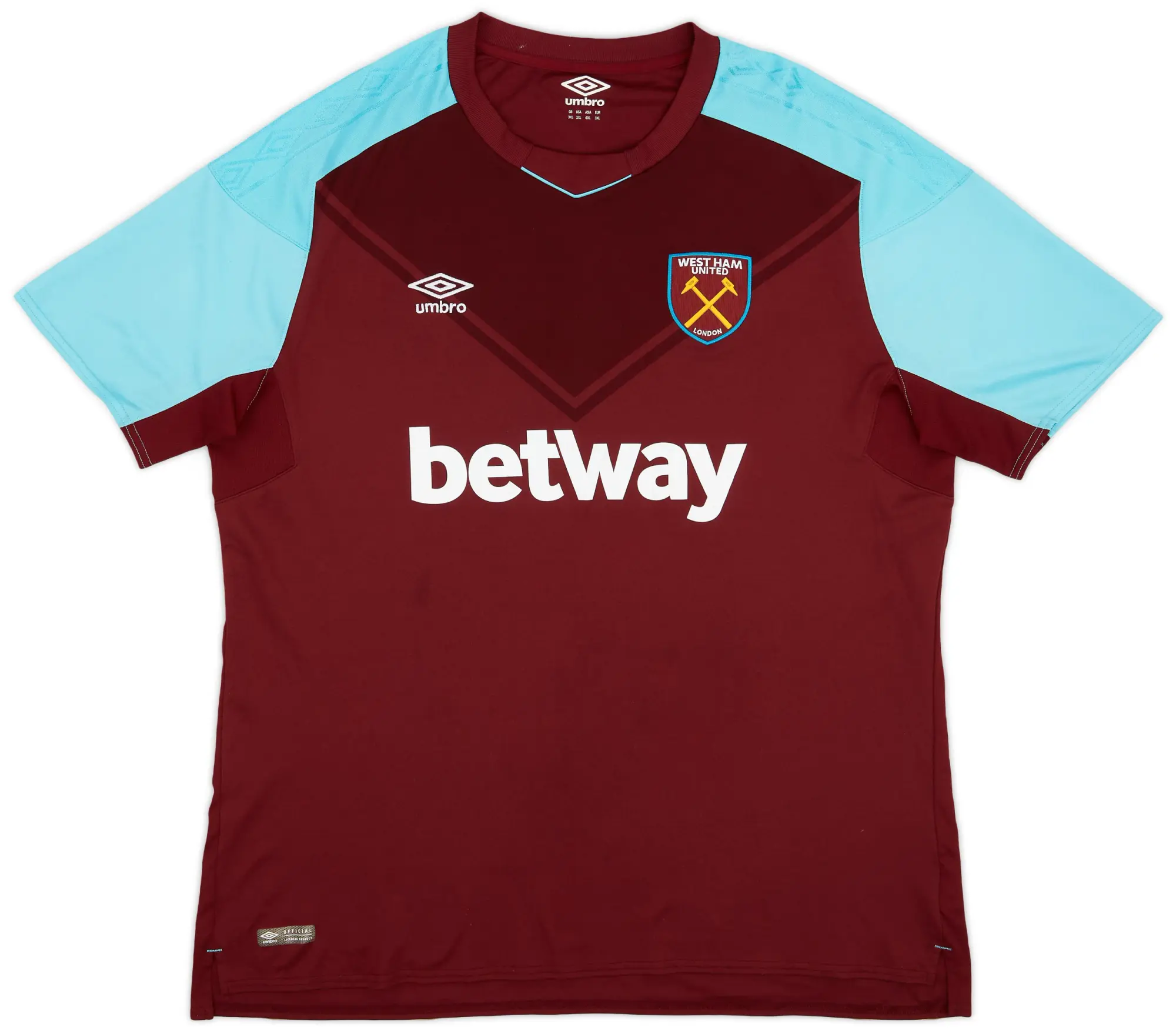 Umbro 2017-18 West Ham Home Shirt - 7/10 - (3XL)