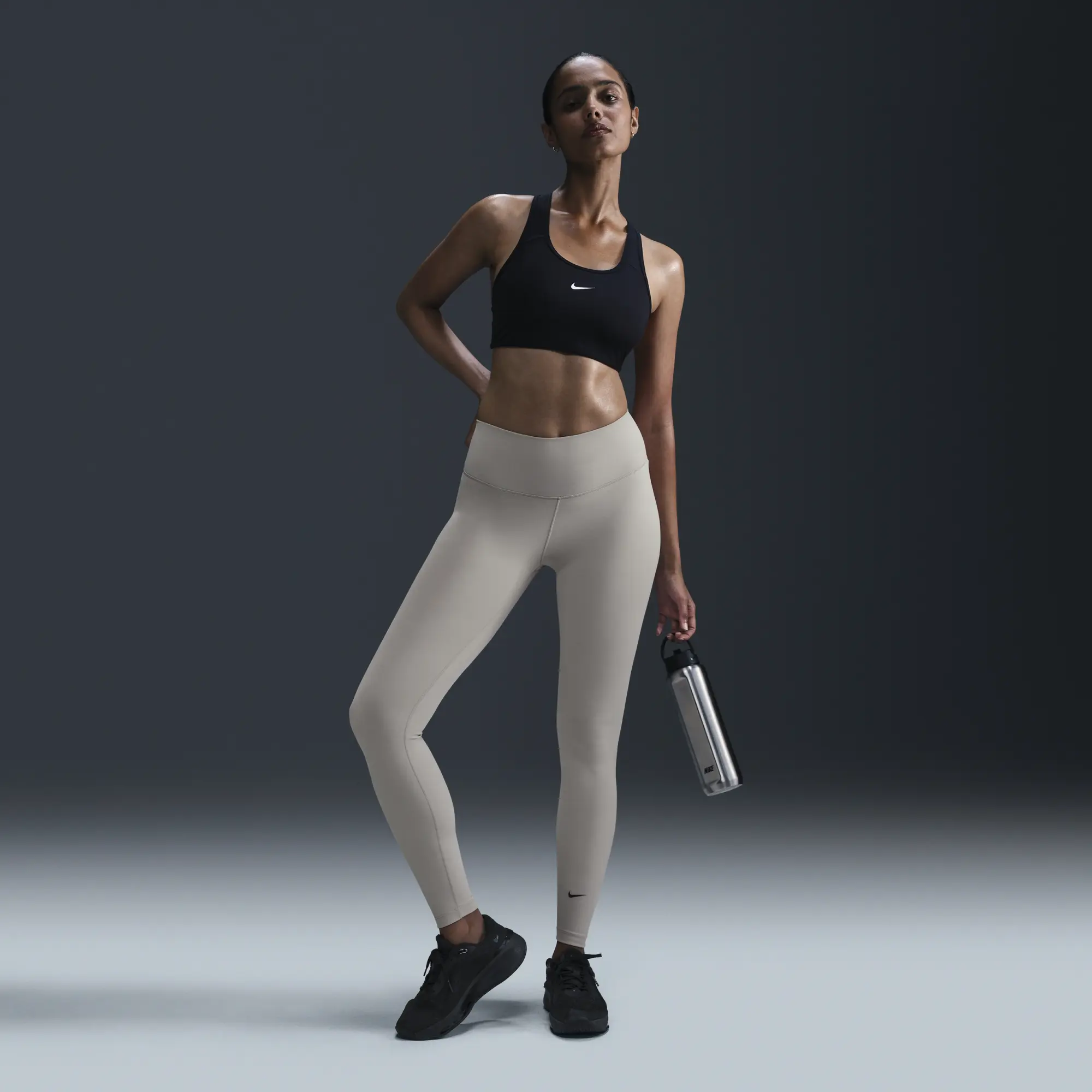 Nike Womens One Dri-FIT High-Rise Legging - Beige - Size L - Beige