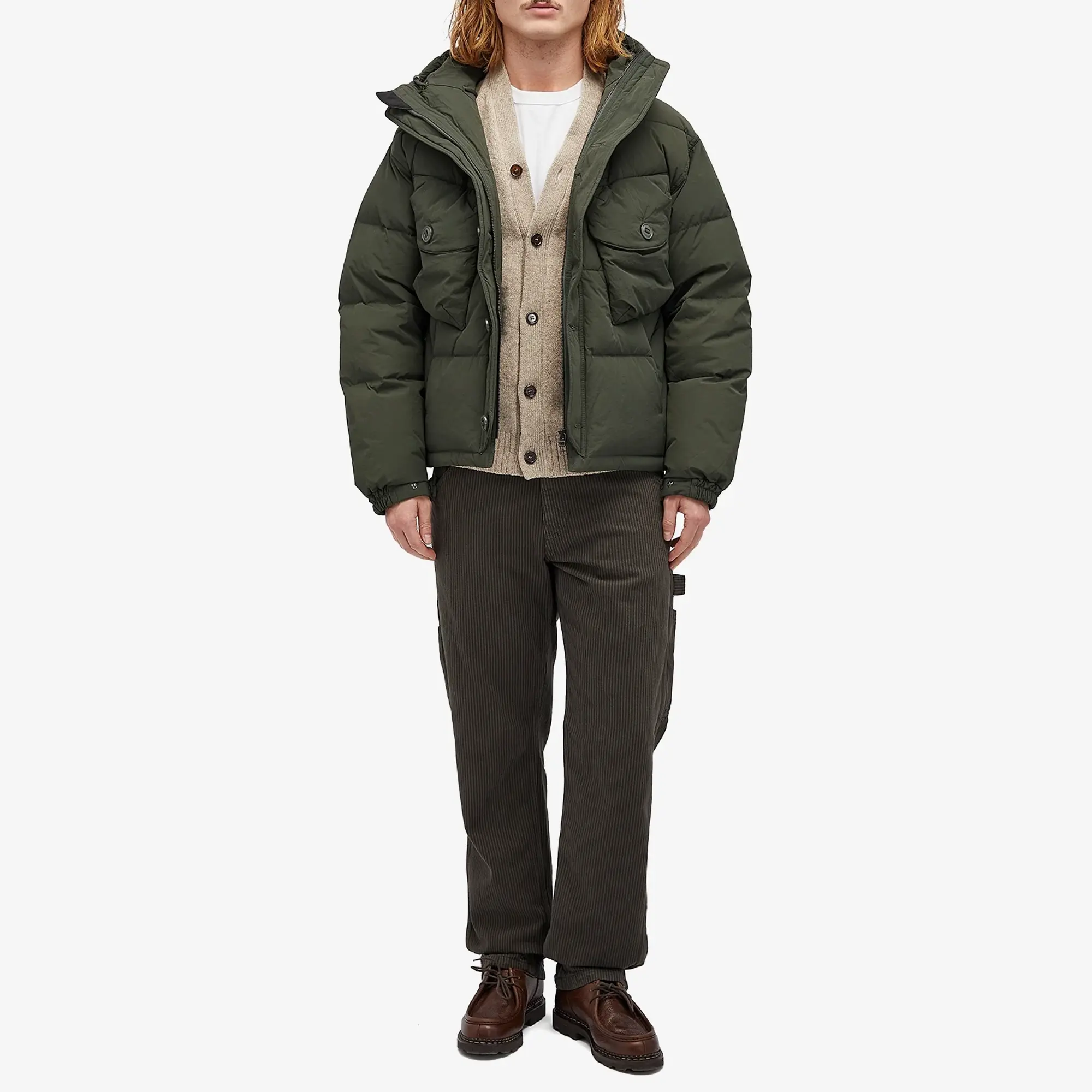 FrizmWORKS Men's Down Parka Jacket Dark Green