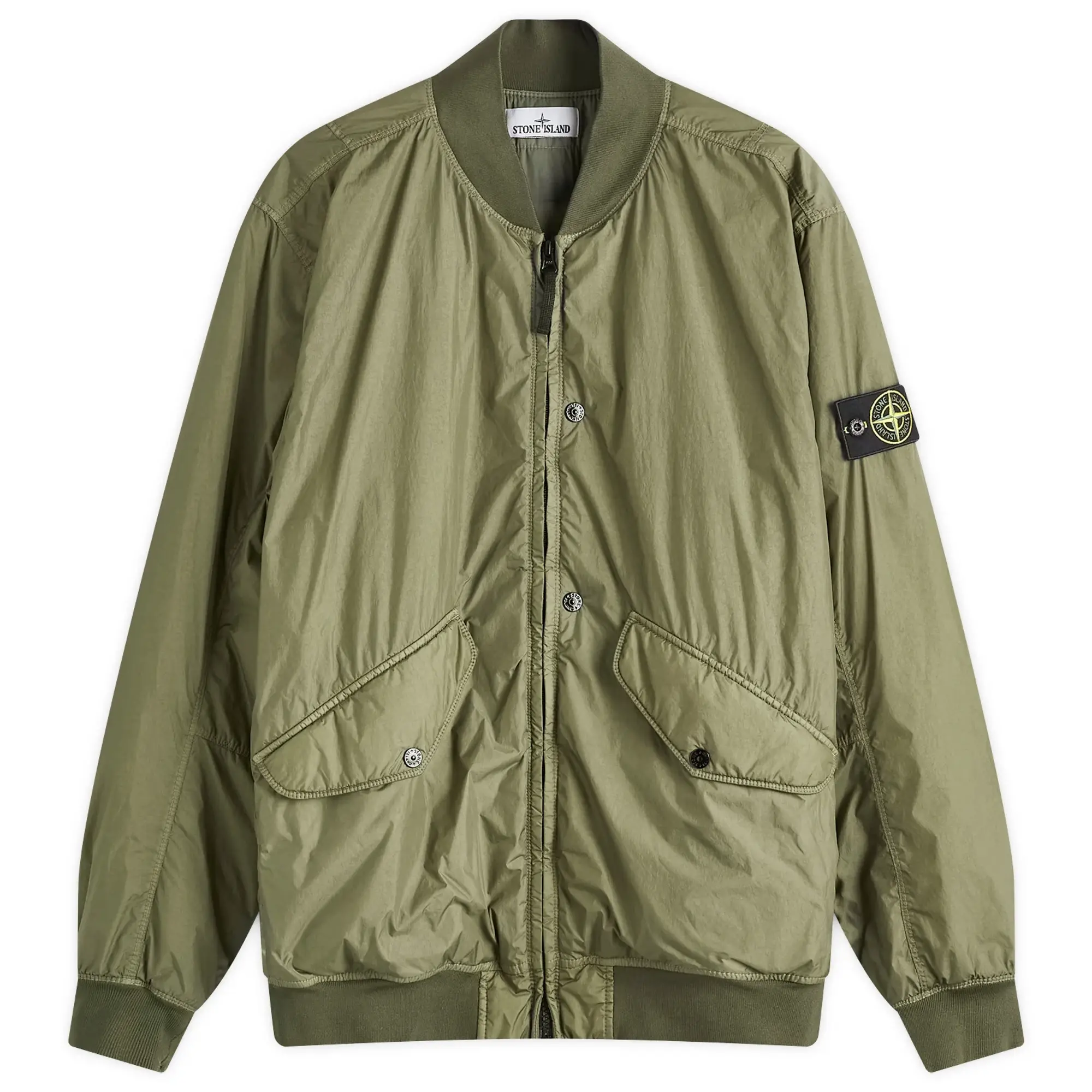 Stone Island Men's Crinkle Reps Primaloft-TC Bomber Jacket Musk