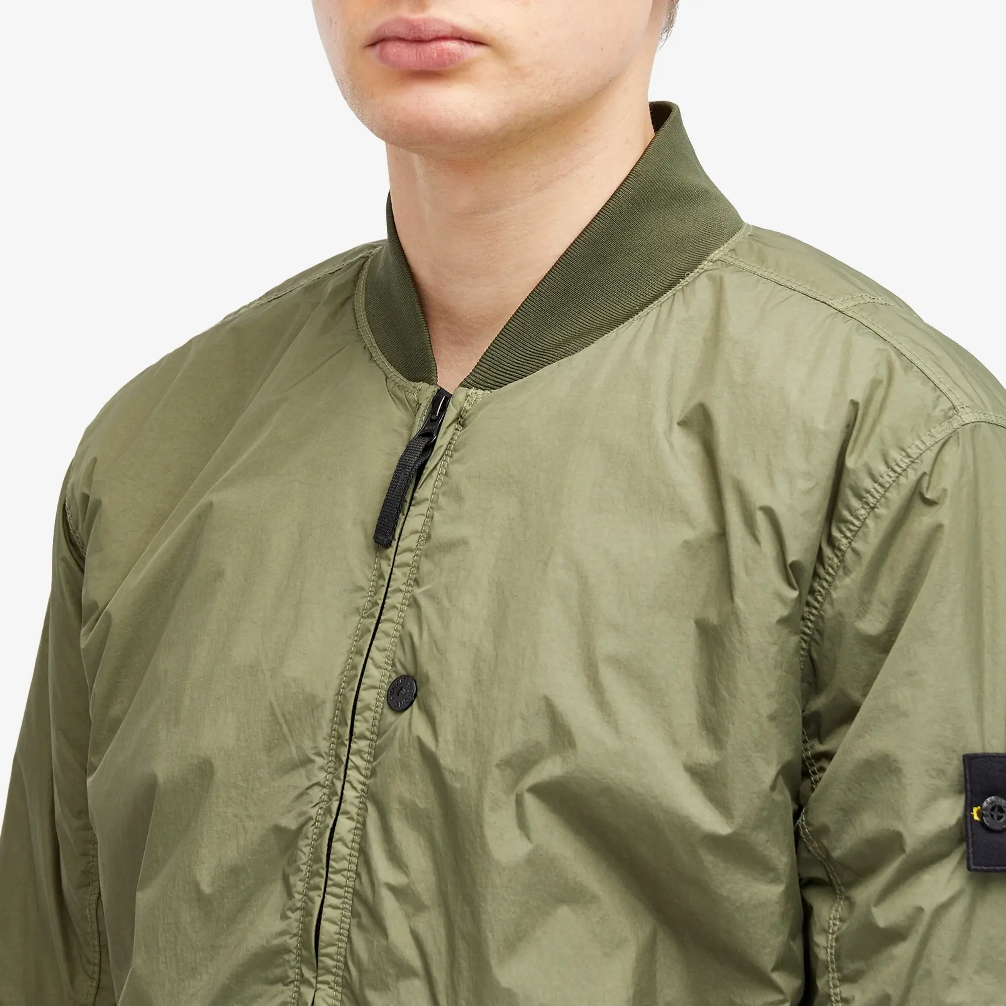 Stone Island Men's Crinkle Reps Primaloft-TC Bomber Jacket Musk