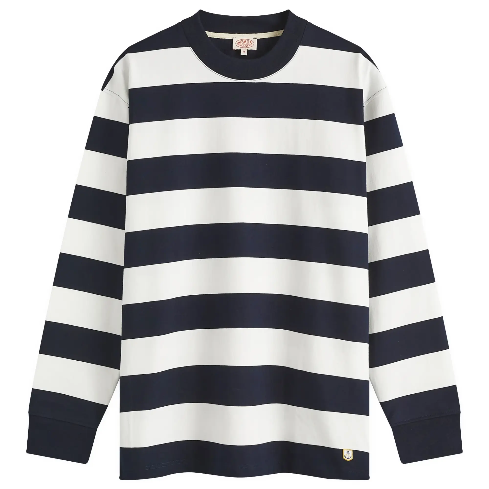 Armor-Lux Men's Long Sleeve Wide Stripe T-Shirt Rich Navy/Milk