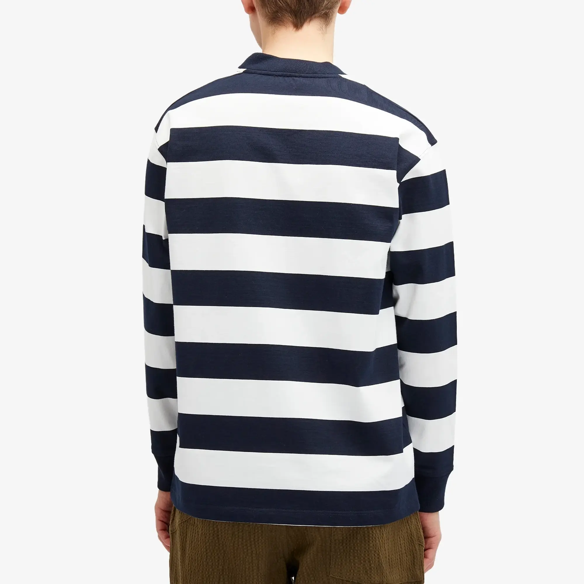 Armor-Lux Men's Long Sleeve Wide Stripe T-Shirt Rich Navy/Milk