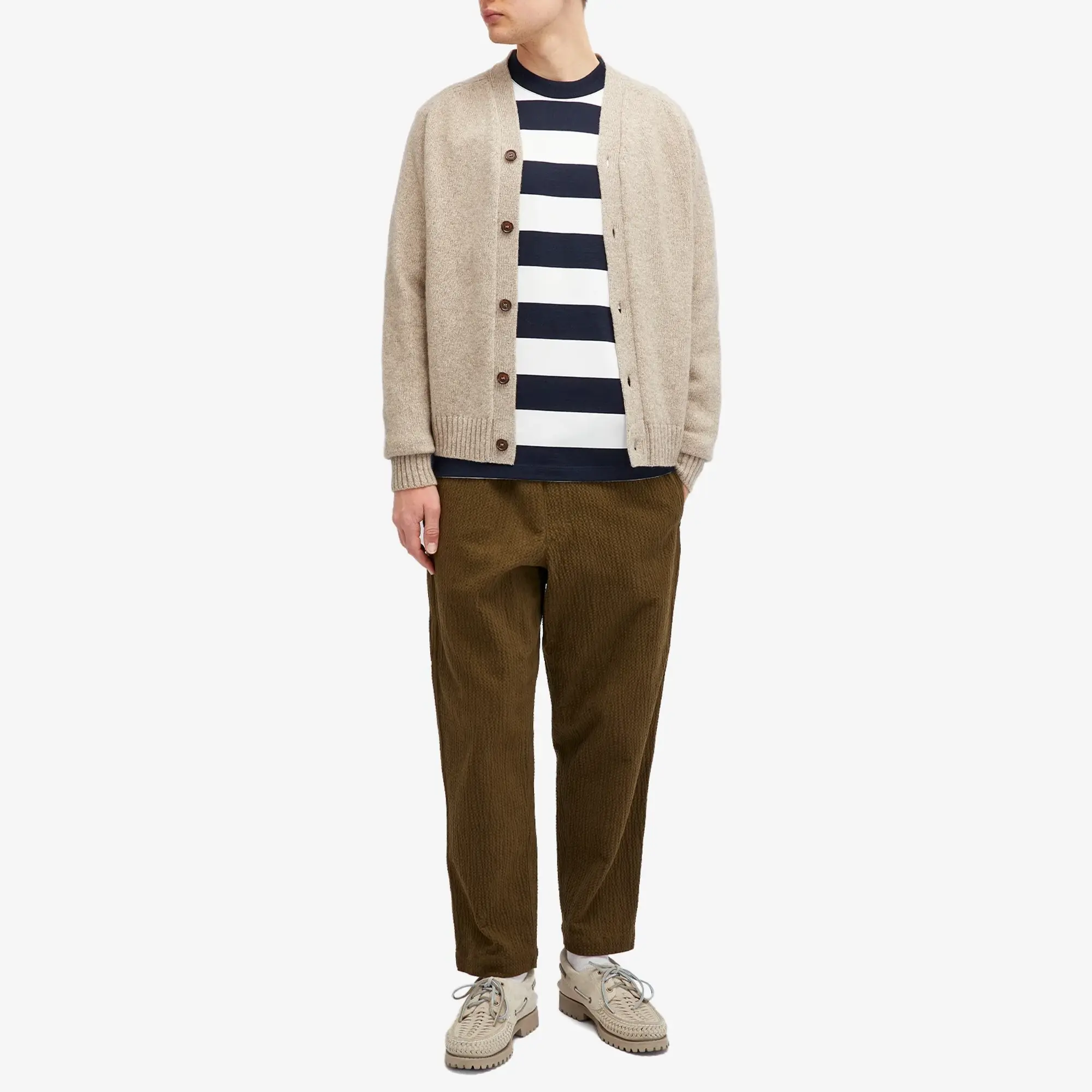 Armor-Lux Men's Long Sleeve Wide Stripe T-Shirt Rich Navy/Milk