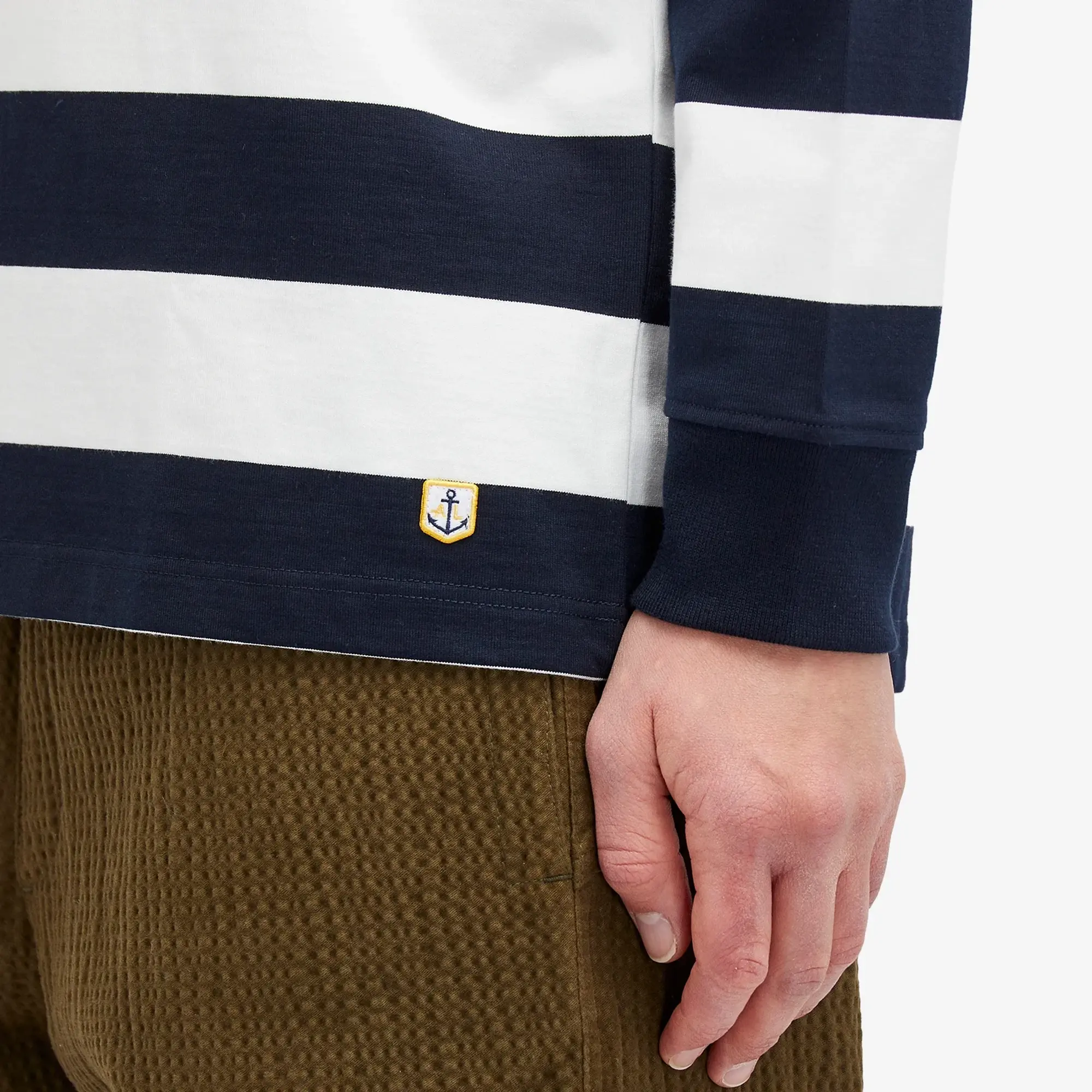 Armor-Lux Men's Long Sleeve Wide Stripe T-Shirt Rich Navy/Milk