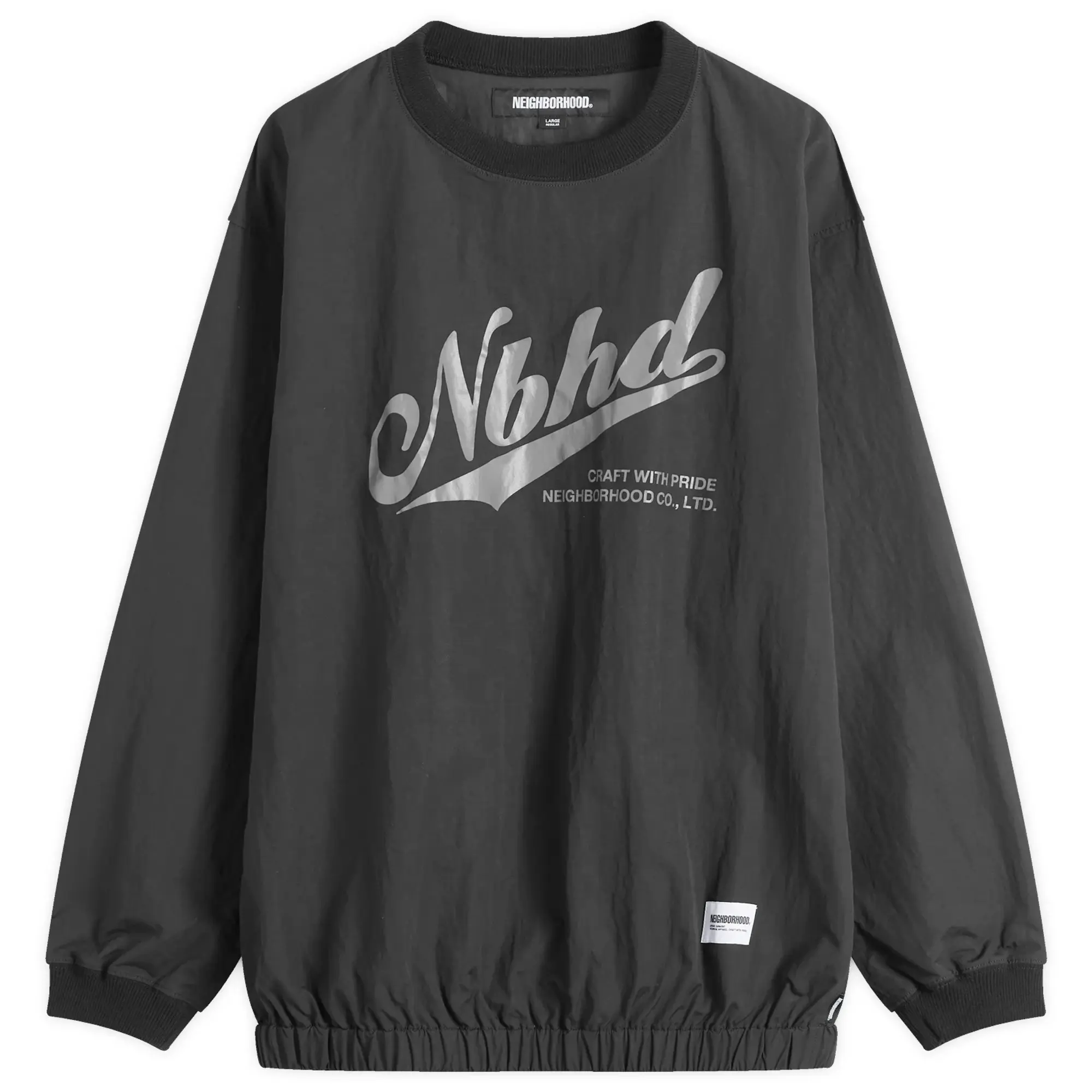 Neighborhood Men's Pullover Track Nylon Sweatshirt Black