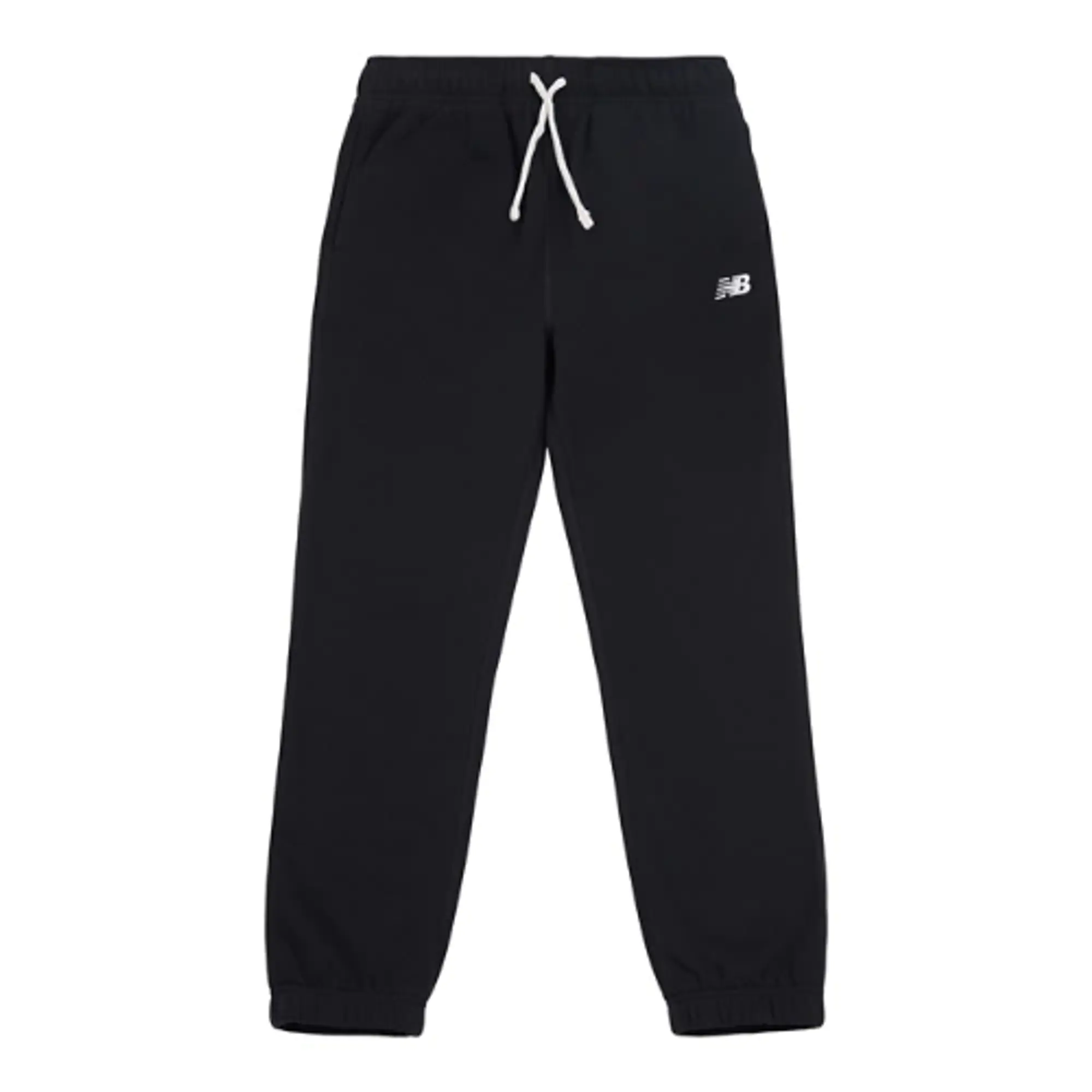 New Balance Boys French Terry Small Logo Jogger in Black Cotton