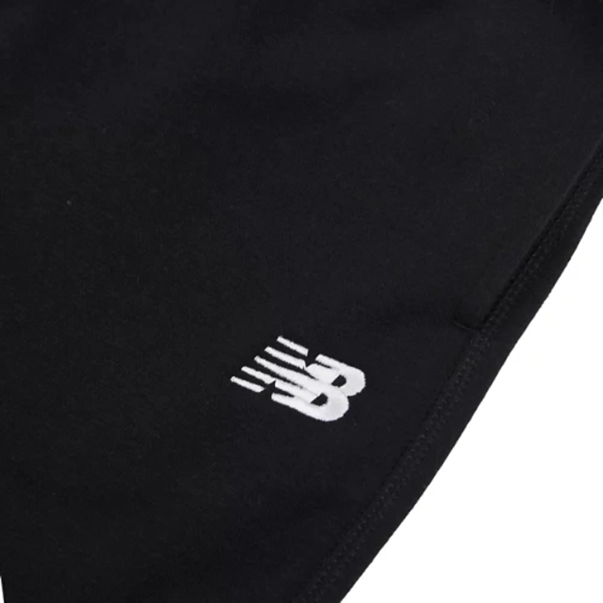 New Balance Boys French Terry Small Logo Jogger in Black Cotton