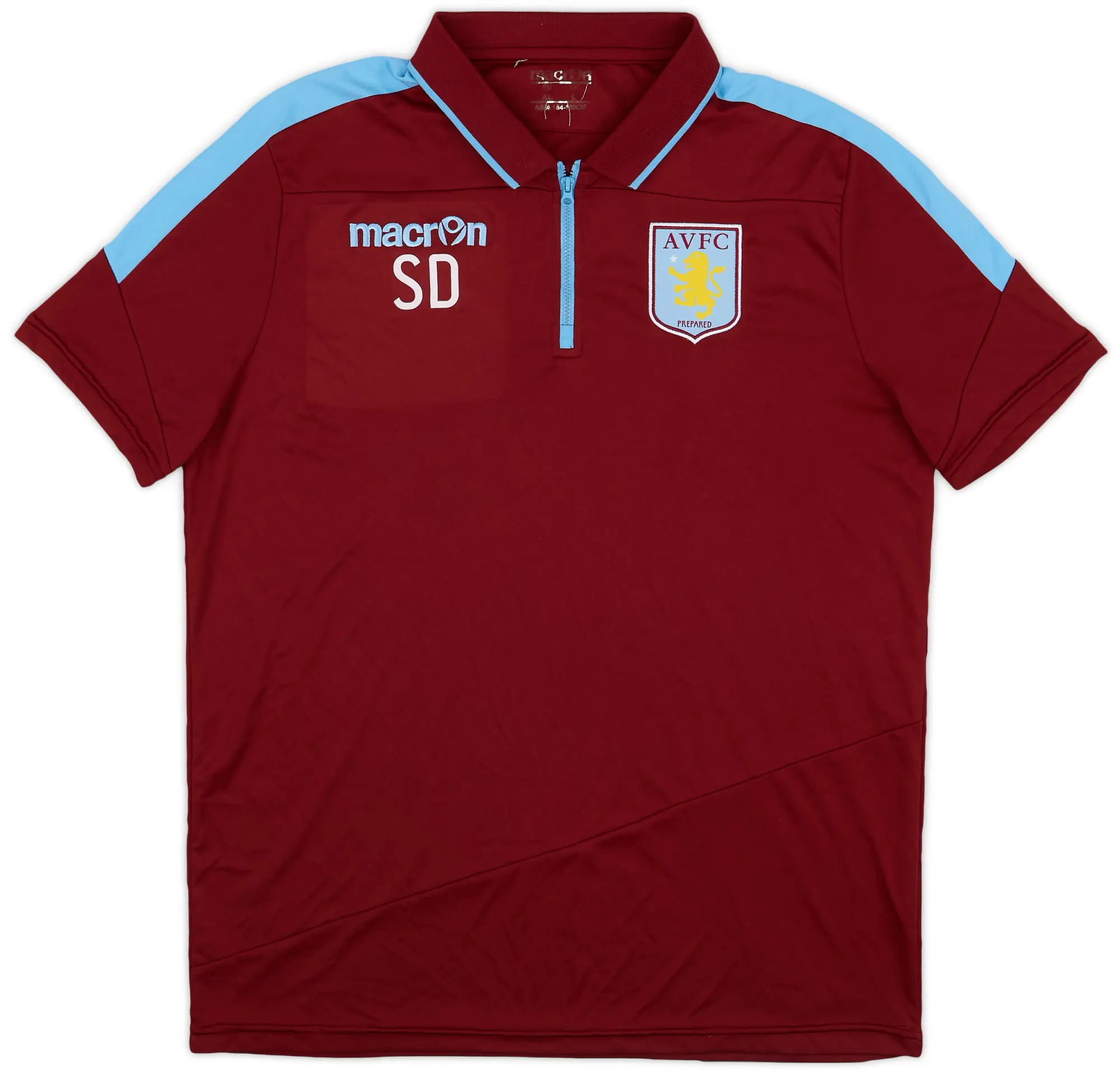 2013-14 Aston Villa Staff Issue Macron 1/4 Zip Training Shirt SD' - 8/10 - (L)