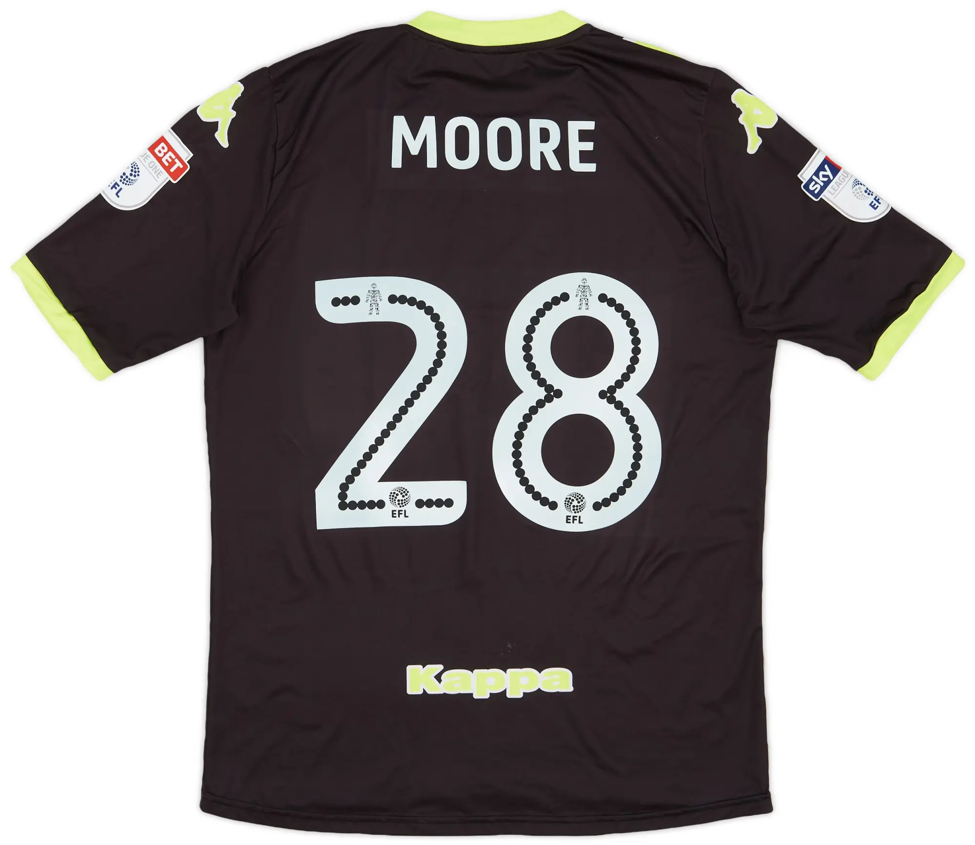 Kappa 2016-17 Bury Match Issue Away Shirt Moore #28