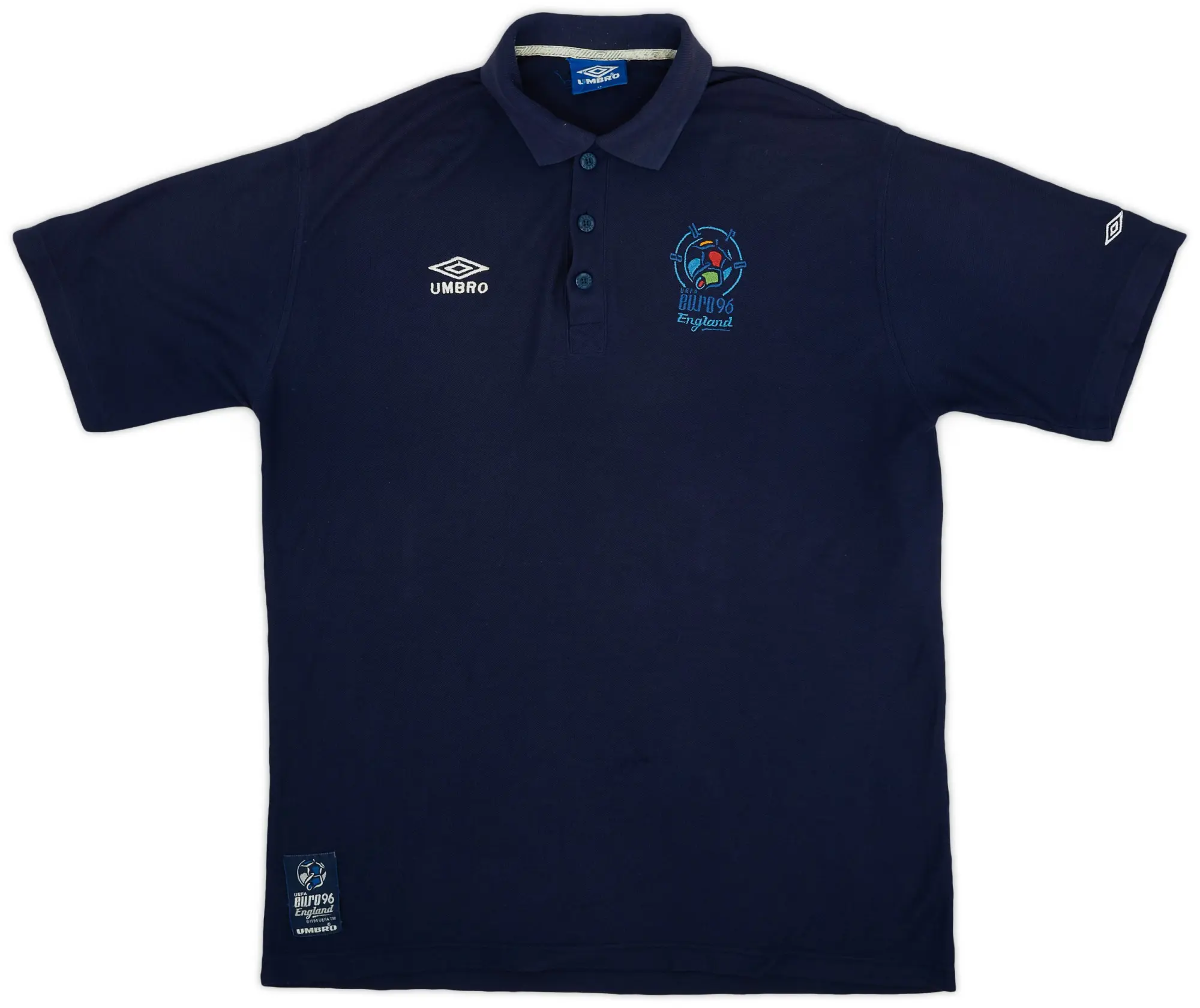 Umbro 1996 England 'Euro 96' Polo Shirt - 8/10 - (XL)