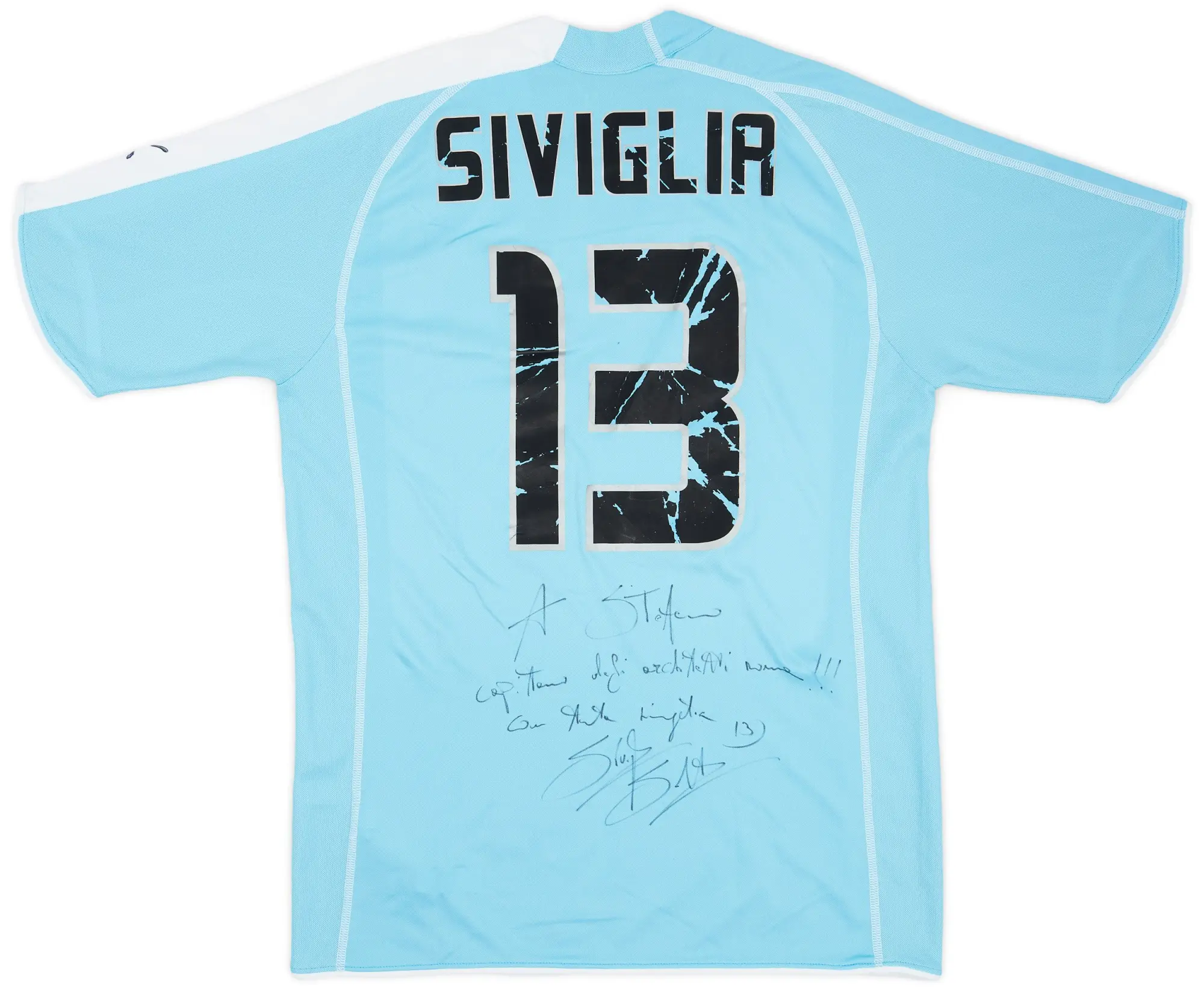 Puma 2005-06 Lazio Signed Home Shirt Siviglia #13 - 4/10 - (L)