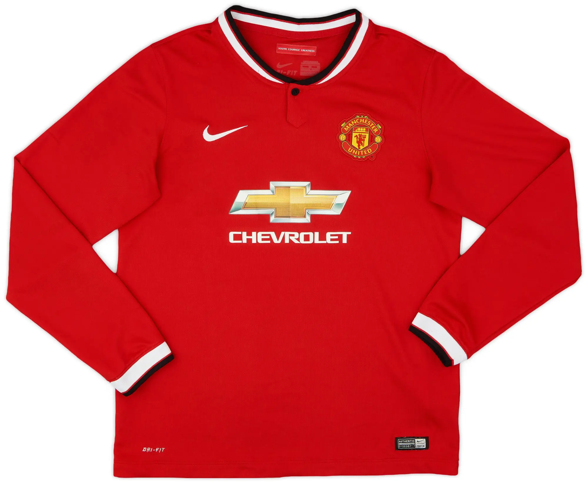 Nike 2014-15 Manchester United Home L/S Shirt - 9/10 - (XL.Boys)