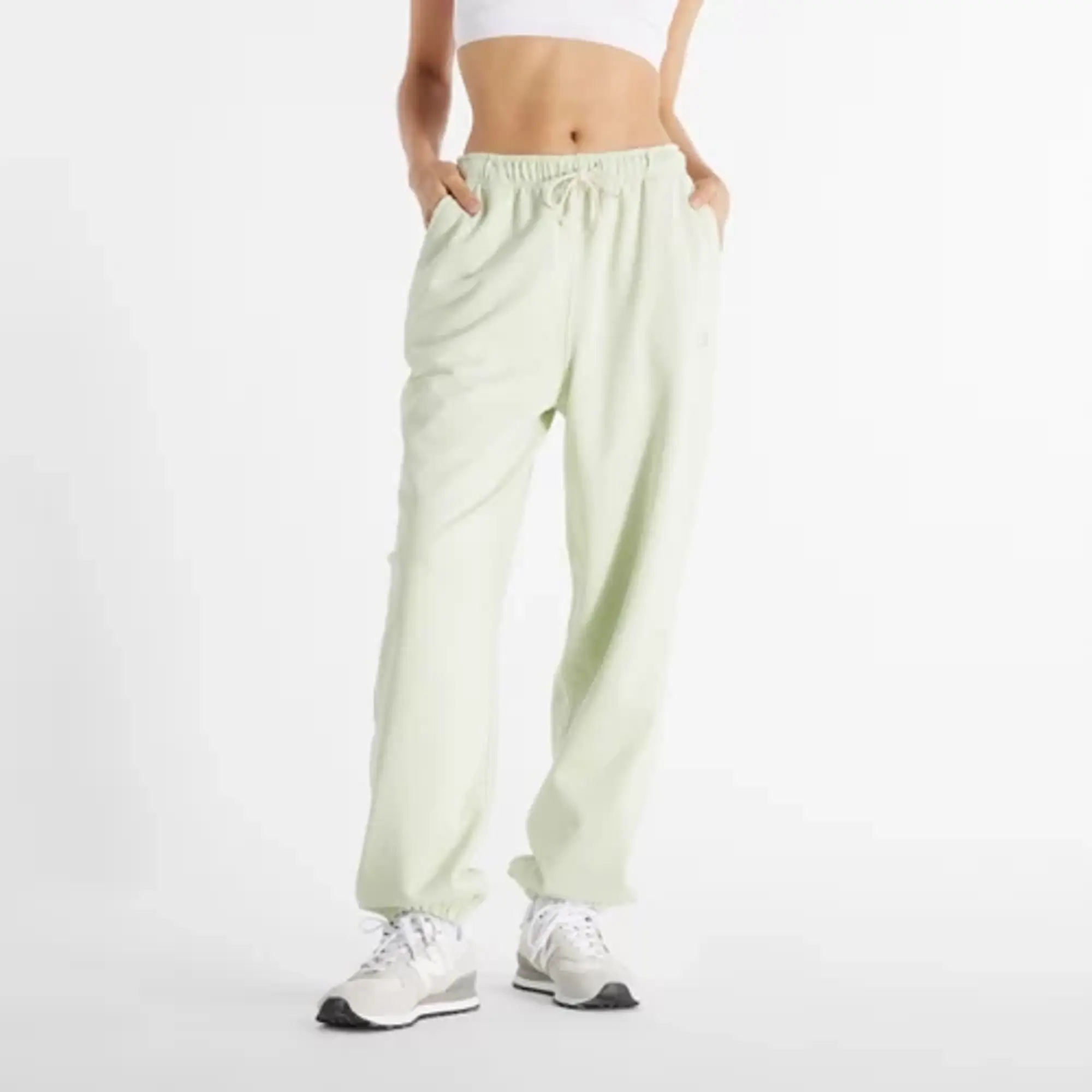 New Balance Women's Athletics French Terry Jogger in Green Cotton