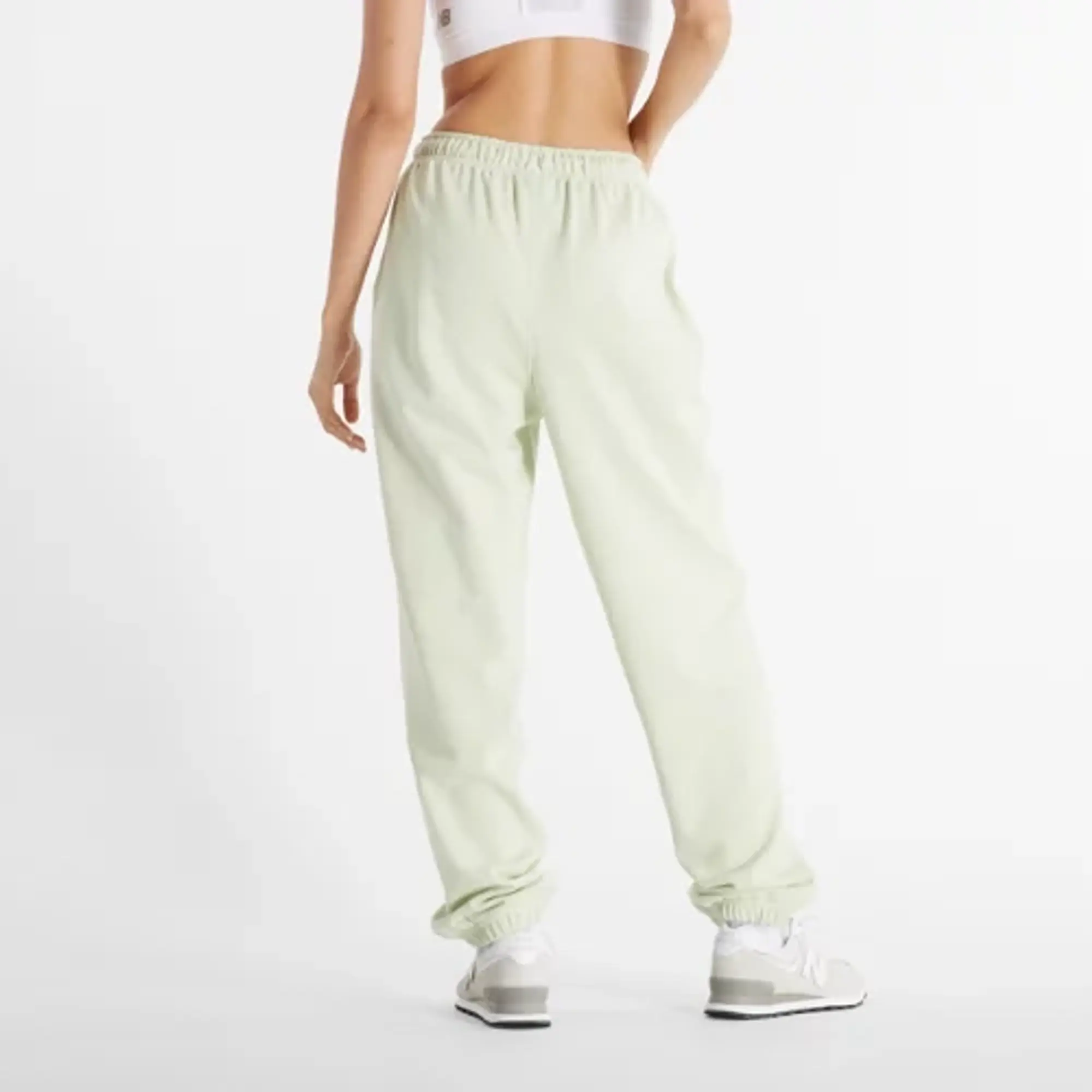 New Balance Women's Athletics French Terry Jogger in Green Cotton