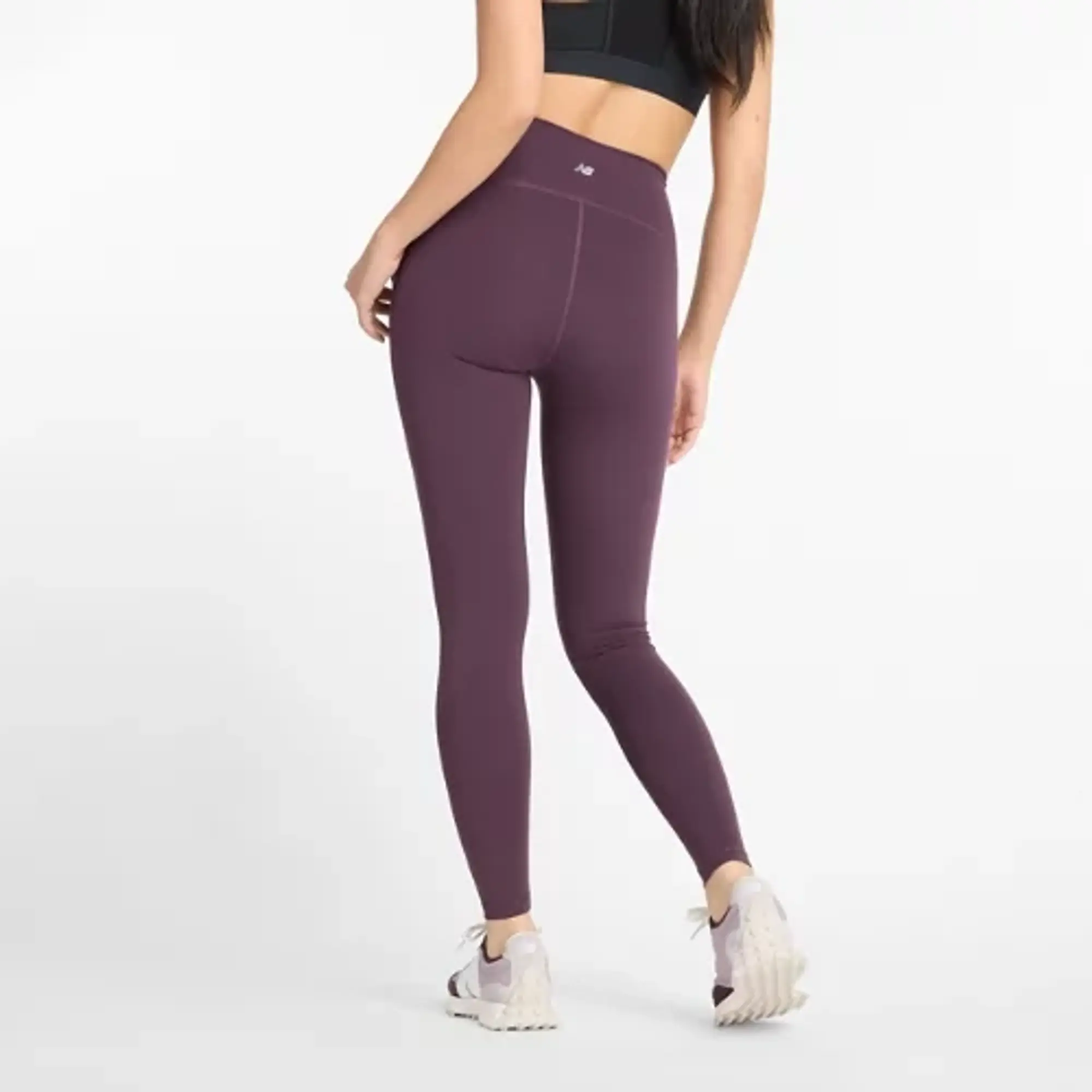 New Balance Women's NB Sleek Pocket High Rise Legging 27 in Brown Poly Knit