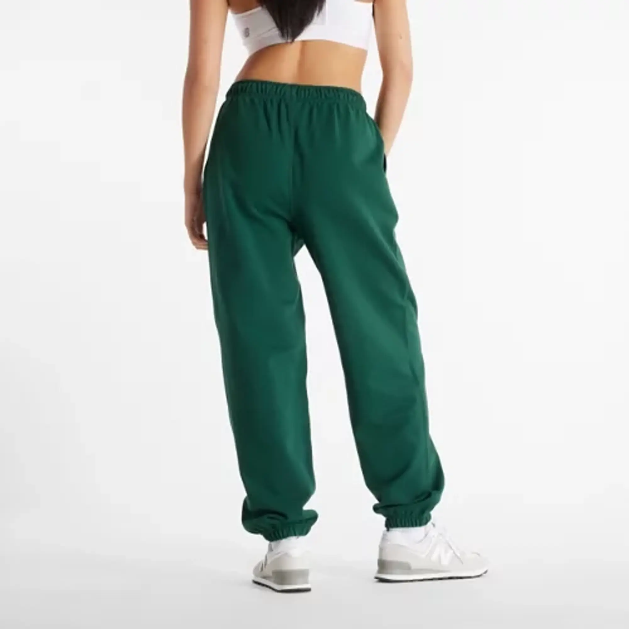 New Balance Women's Athletics French Terry Jogger in Green Cotton