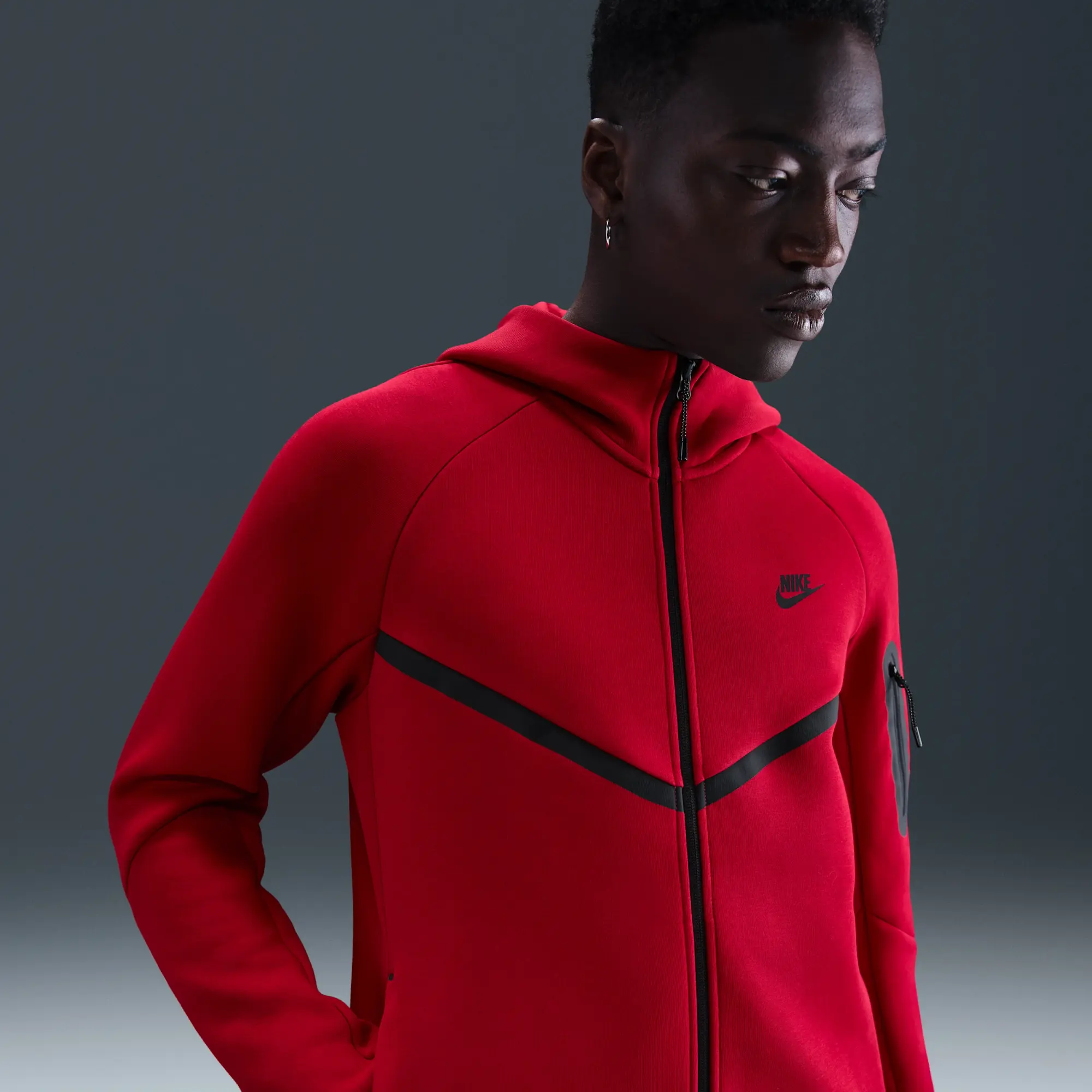 Nike Hoodie Tech Fleece 24 Fz Windrunner - ['Red']