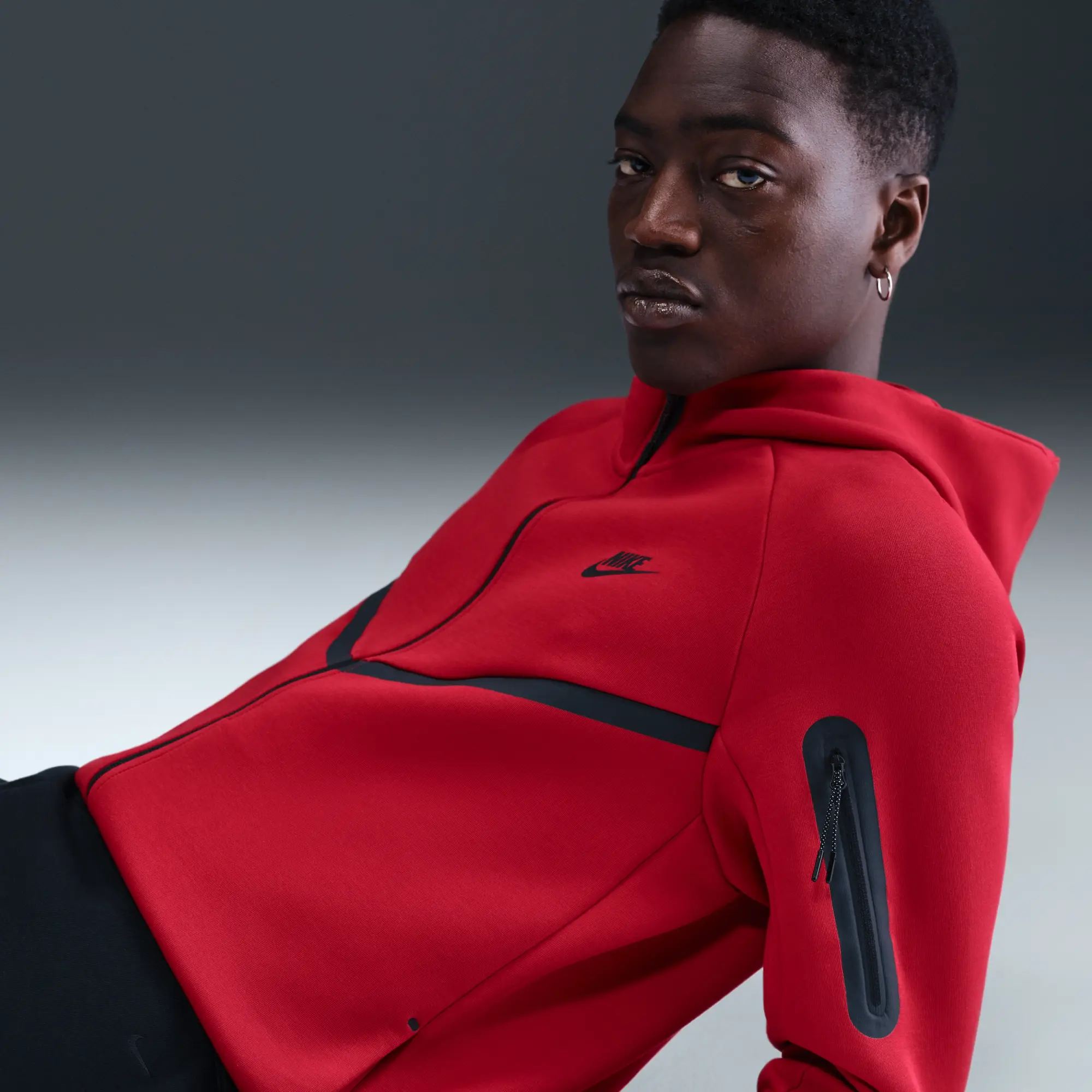 Nike Hoodie Tech Fleece 24 Fz Windrunner - ['Red']