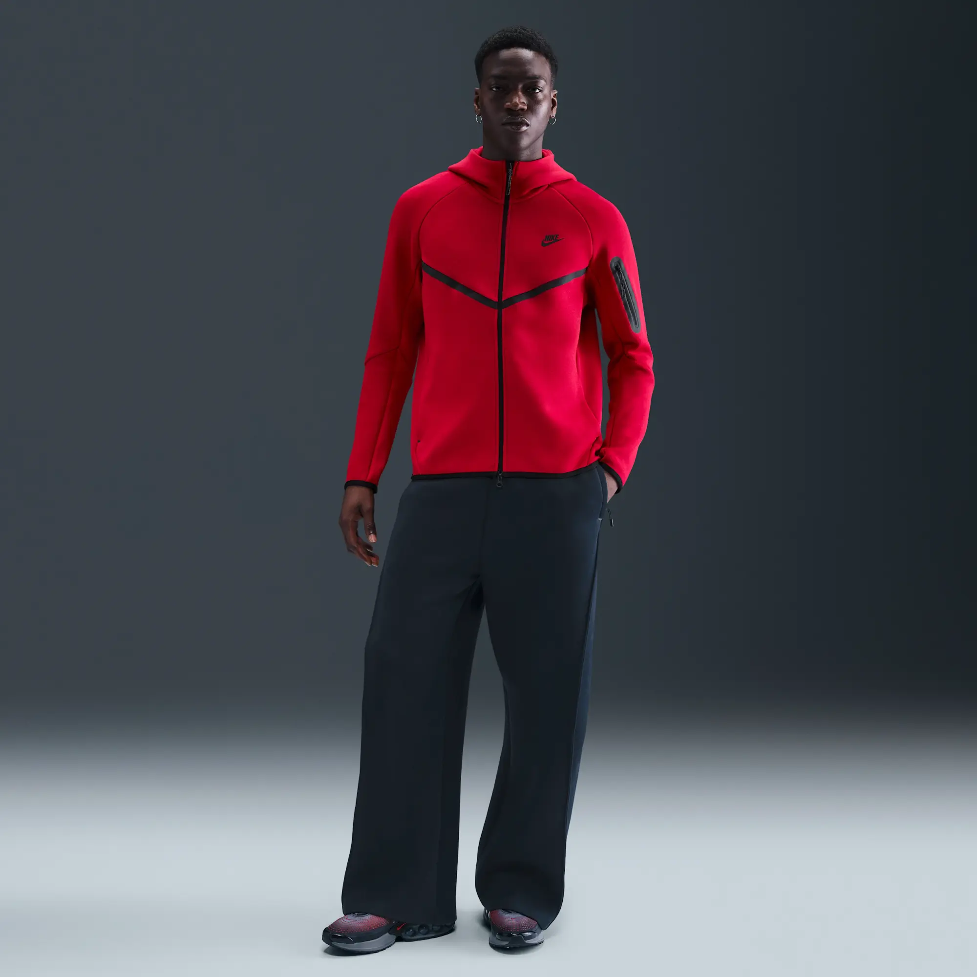 Nike Hoodie Tech Fleece 24 Fz Windrunner - ['Red']