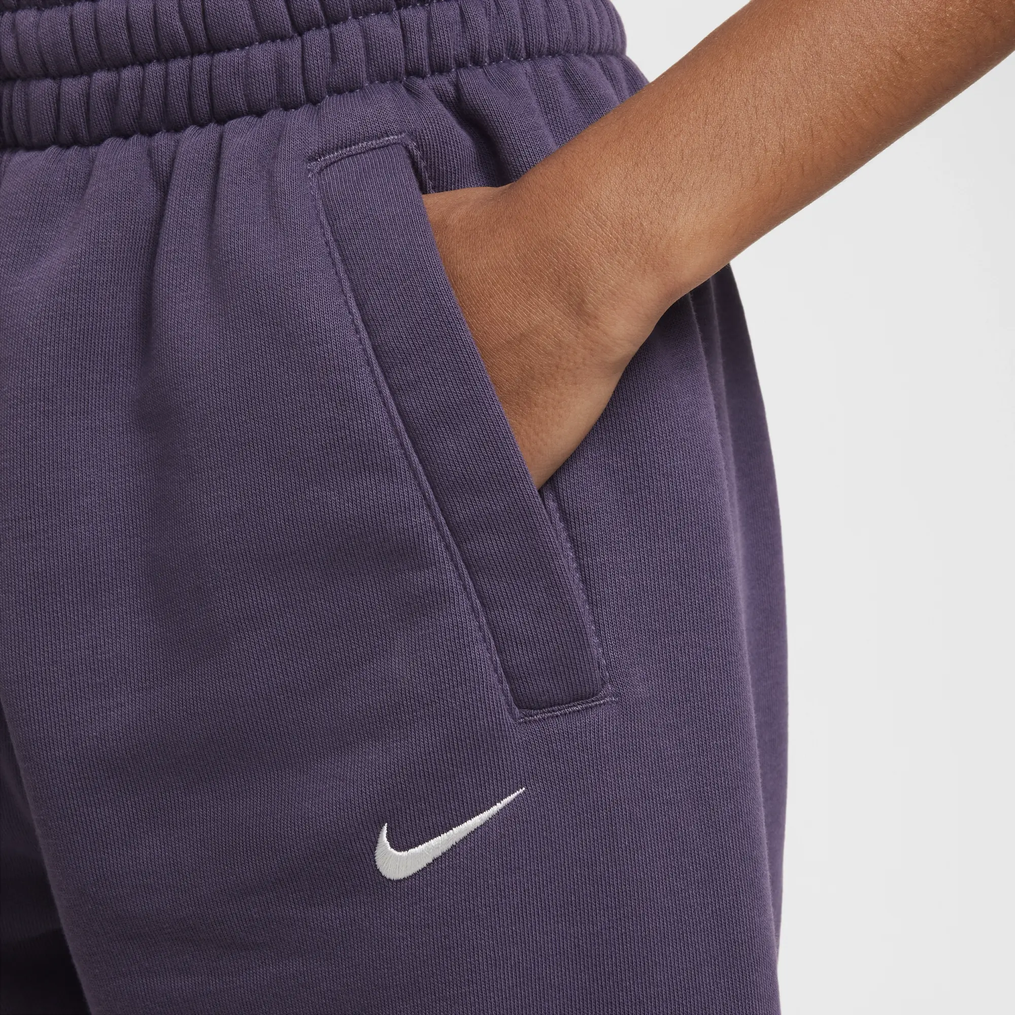 Nike Girls Shine Club Fleece Loose Pant - Purple - Size XL/G - Purple