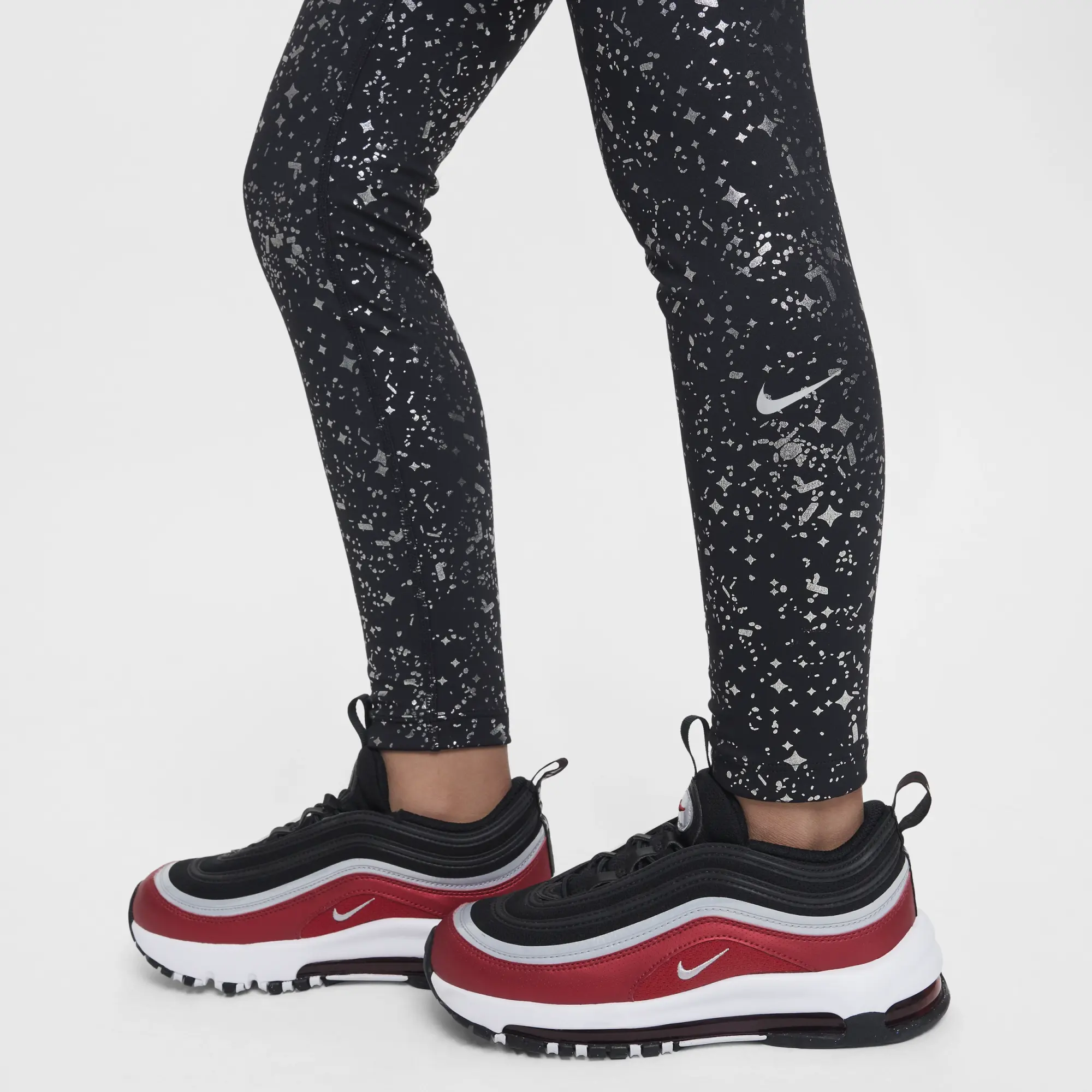 Nike One Older Kids' (Girls') Dri-FIT High-Waisted Leggings - Black - Polyester/Elastane