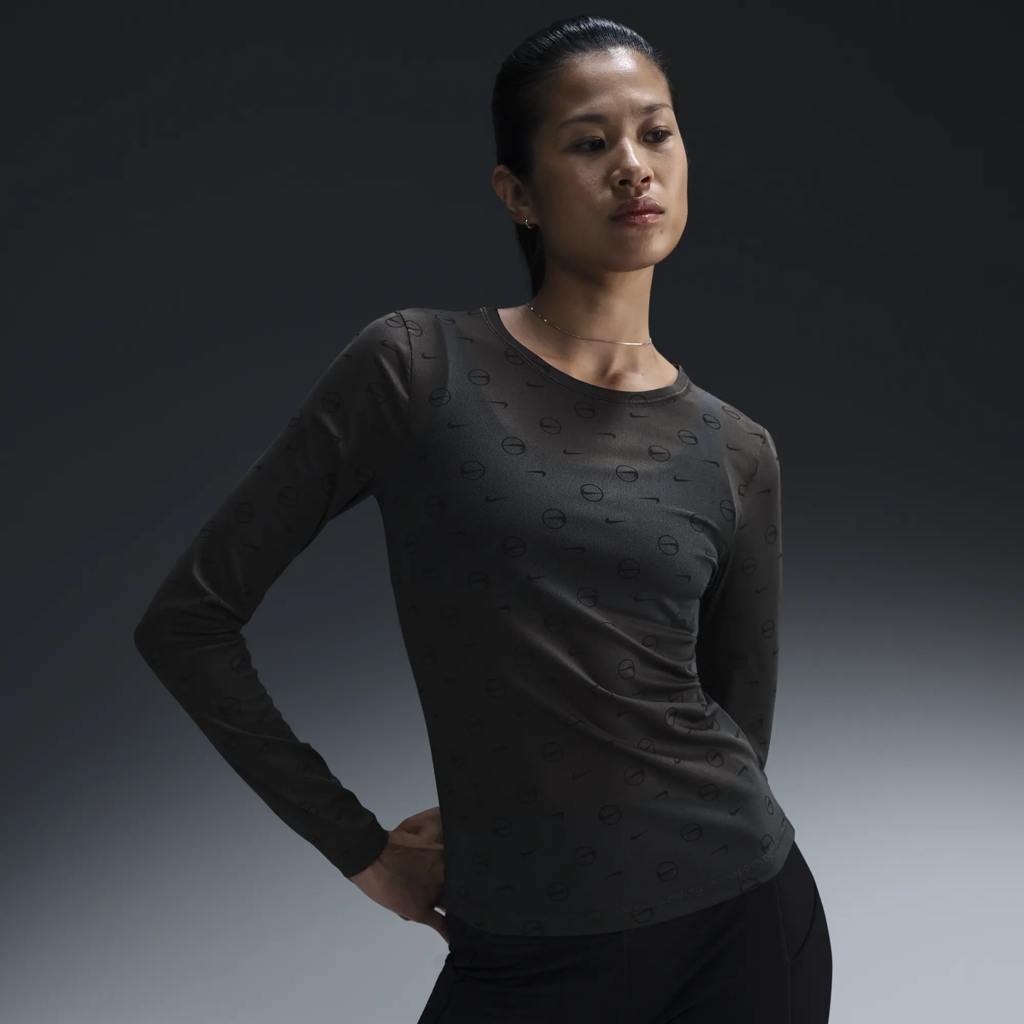 Nike Sportswear Women's Long-Sleeve Top - Grey - Polyester/Elastane